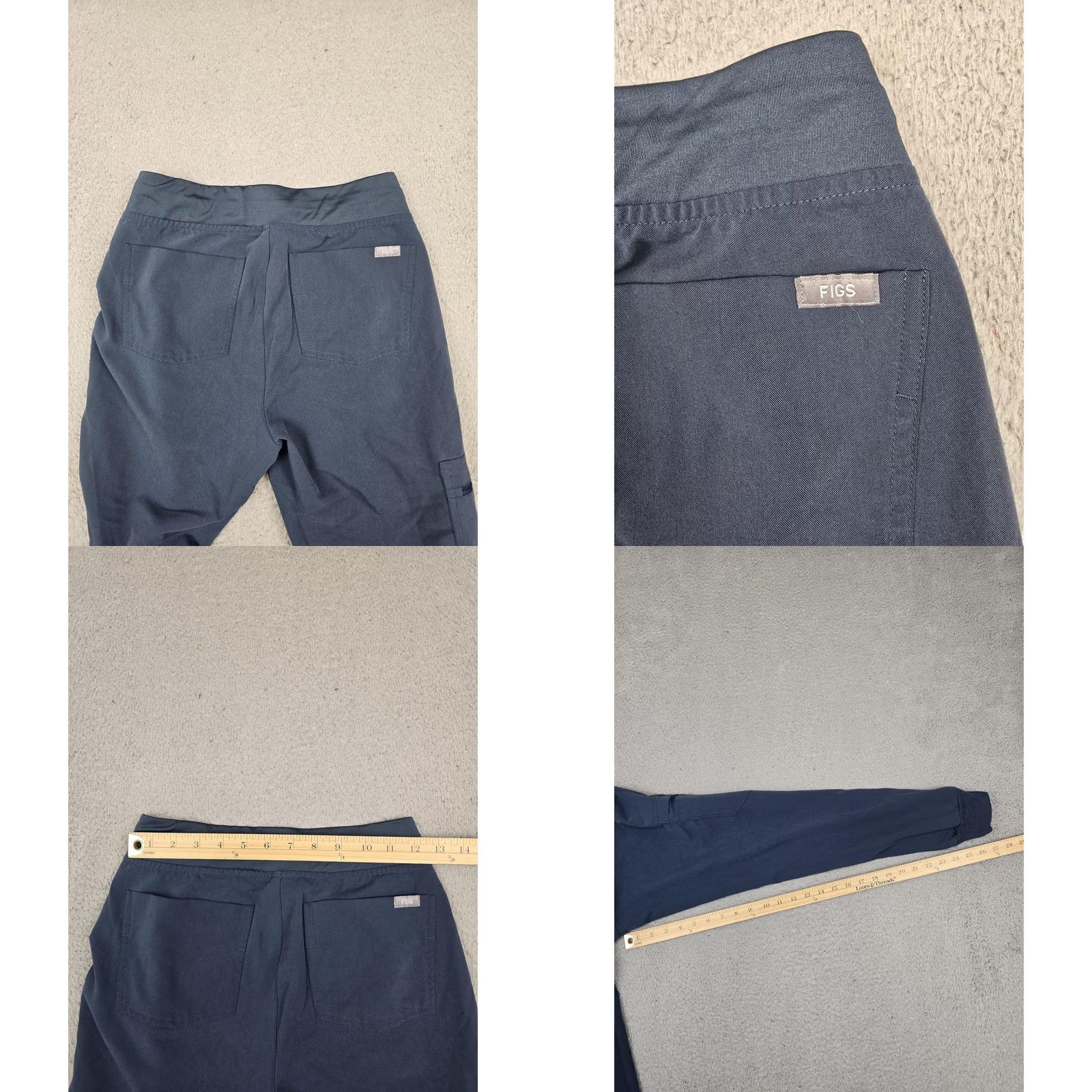 Vintage FIGS Pants Womens XS Blue Jogger Cargo Zip Drawstring Cuffed W18SW2005 Size 26" / US 2 / IT 38 - 9 Thumbnail