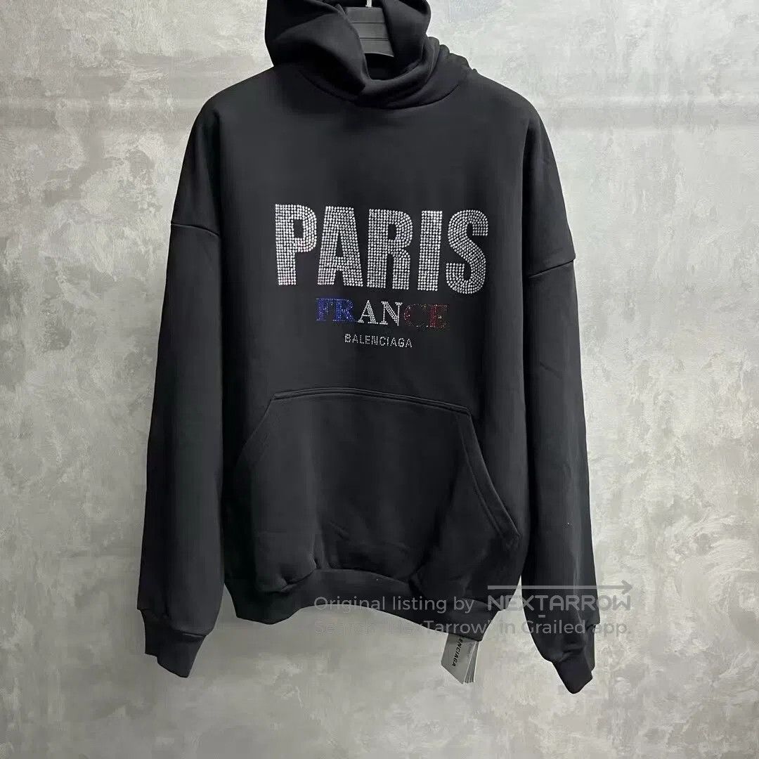 Balenciaga Balenciaga Black letter-printed hooded long-sleeved hoodie Size US M / EU 48-50 / 2 - 1 Thumbnail