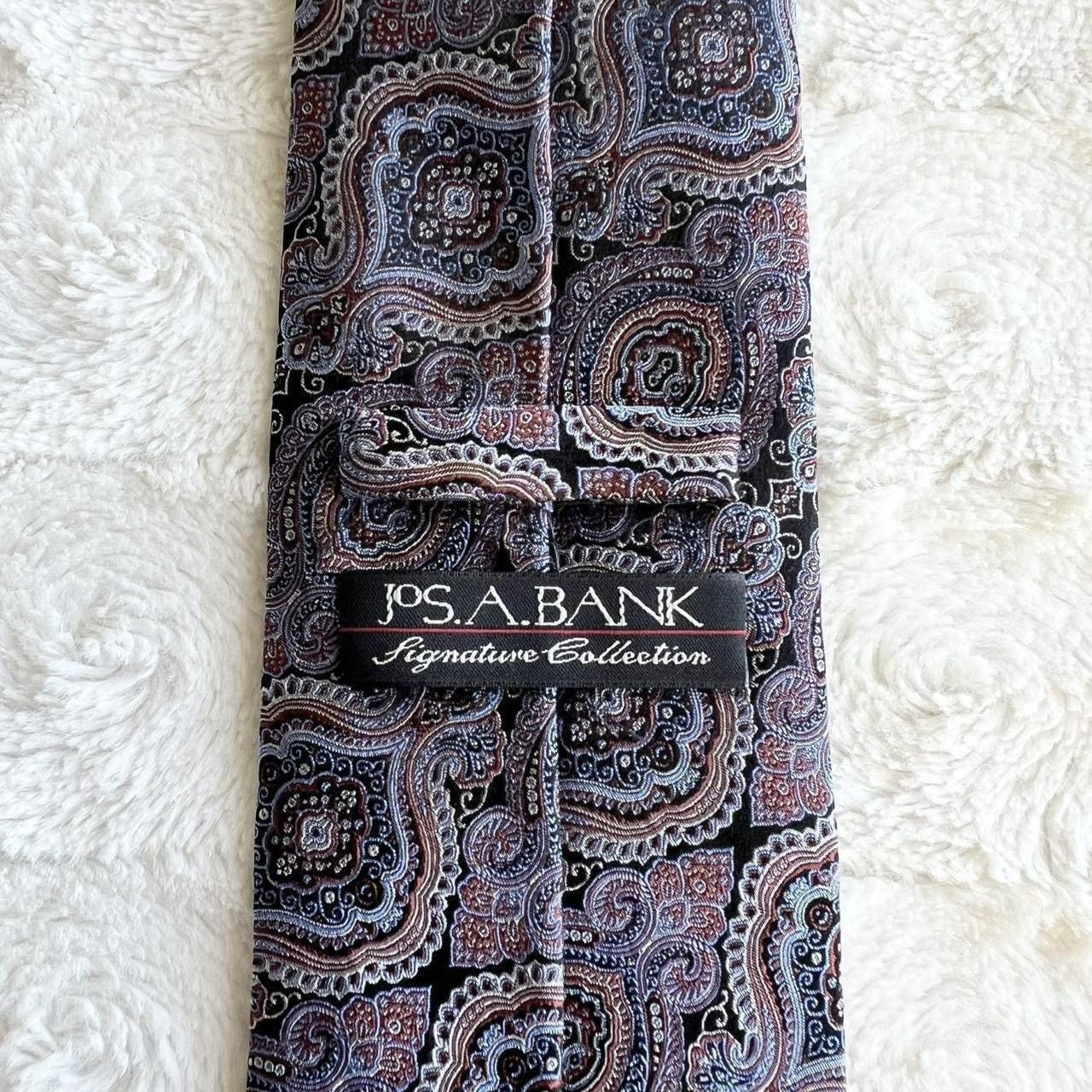 Jos. A. Bank Vintage Jos A Bank Necktie Mens Blue Silk Paisley Geometric Size ONE SIZE - 8 Thumbnail