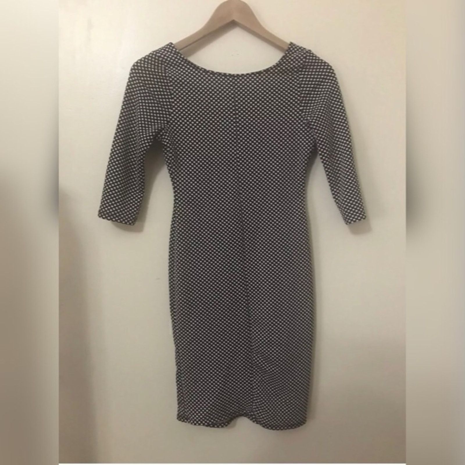 Other DGNY Polka Dot Black and Beige Elegant Dress Size L / US 10 / IT 46 - 5 Thumbnail