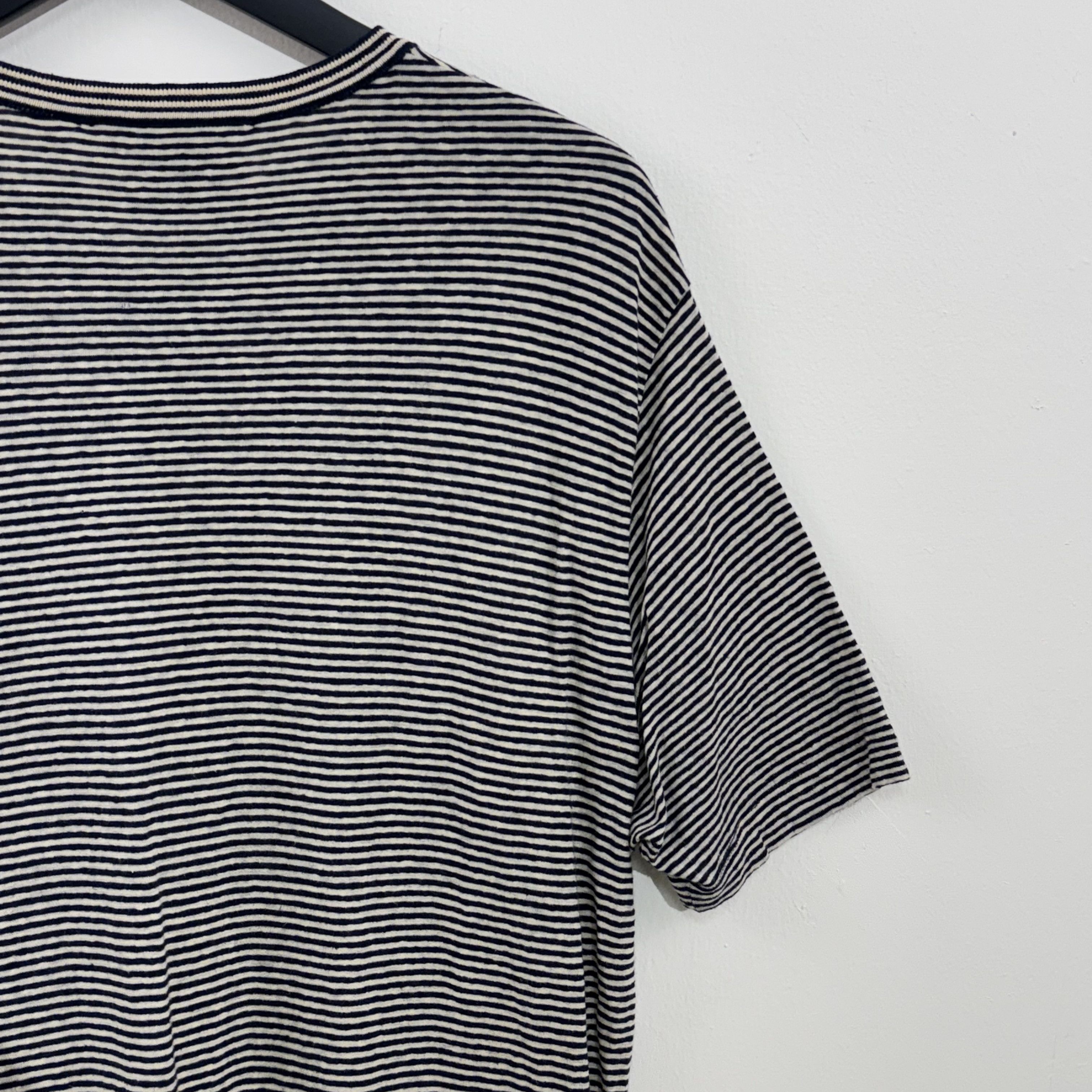 Gucci Gucci Embroidered Linen Stripe T-Shirt 00s Size XL / US 12-14 / IT 48-50 - 7 Thumbnail