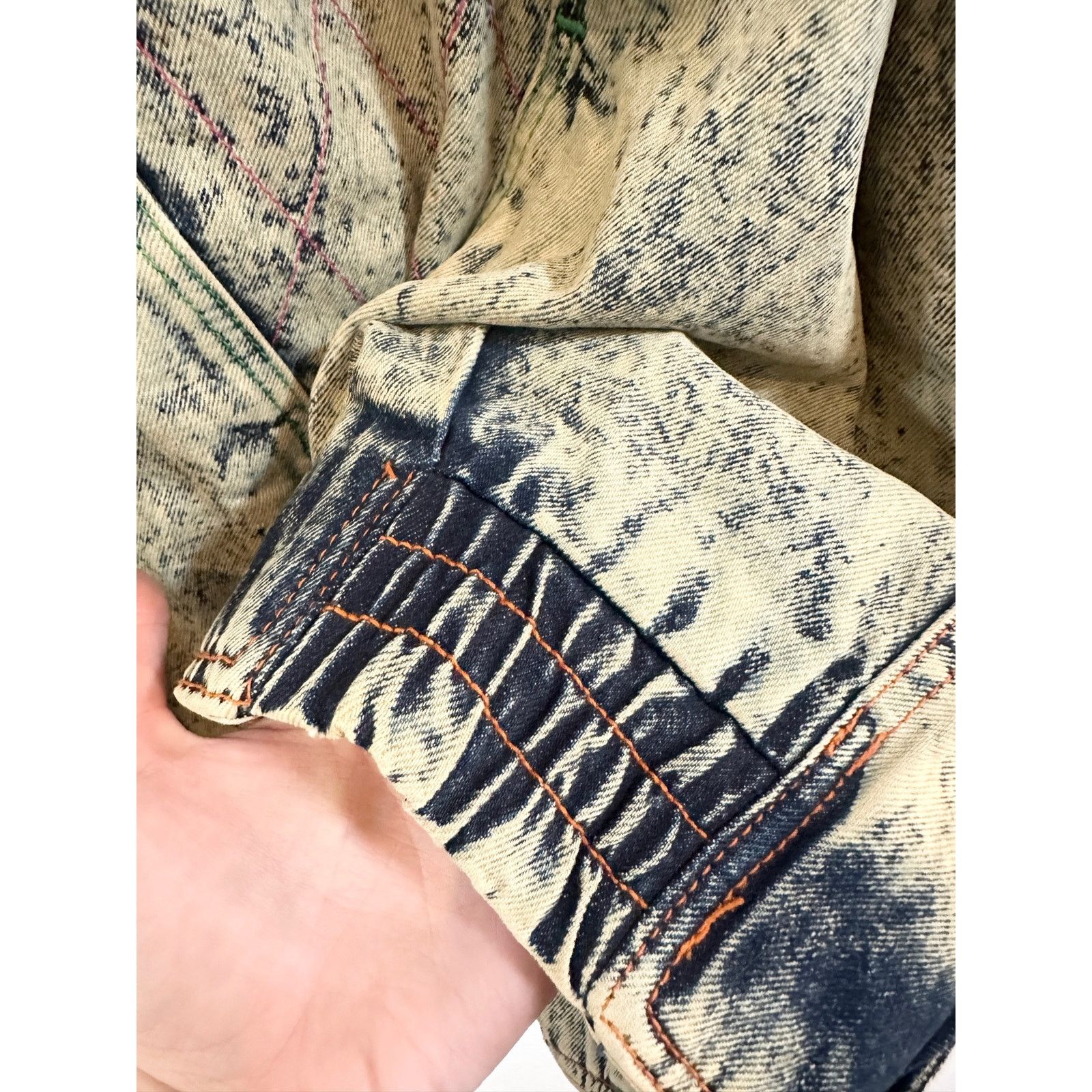 Vintage 80’s Acid Wash & Leather Convertible Moto Jacket Size US M / EU 48-50 / 2 - 19 Thumbnail