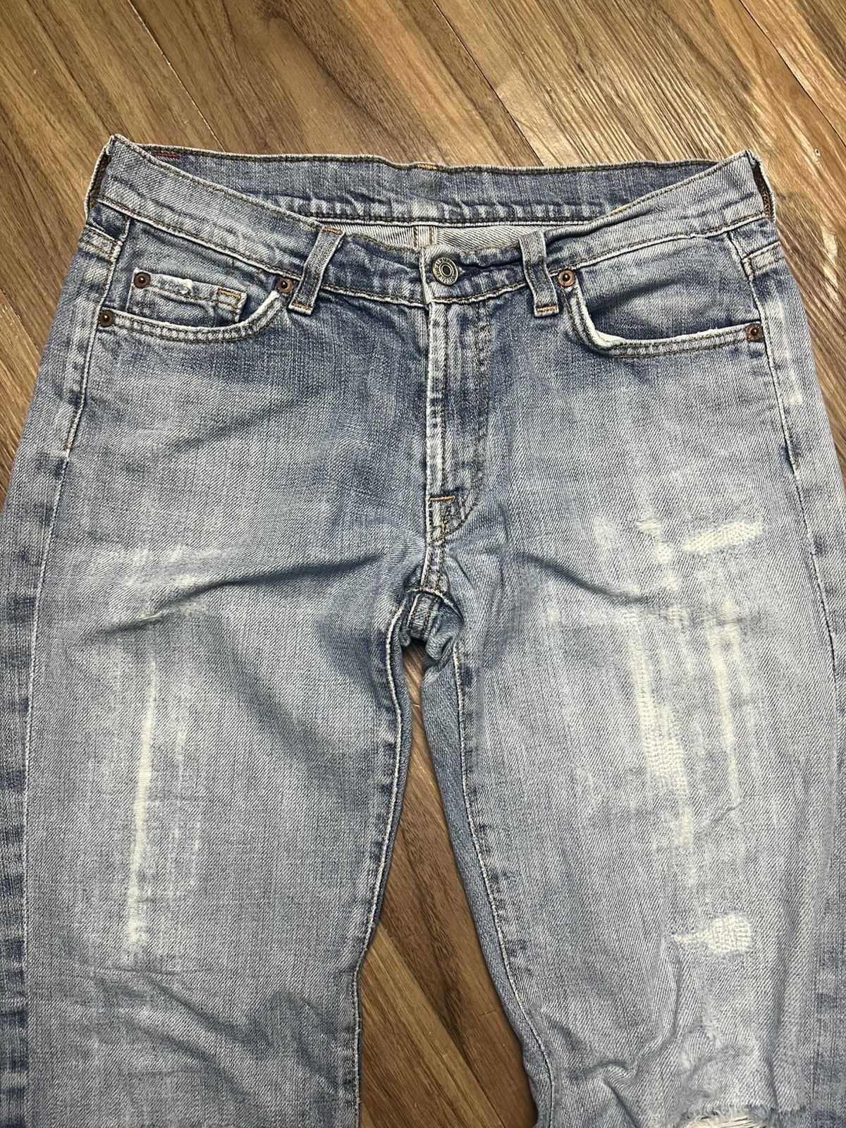14th Addiction 7 For All Mankind Bootcut Jeans Distressed Denim (42) Size 27" / US 4 / IT 40 - 3 Thumbnail