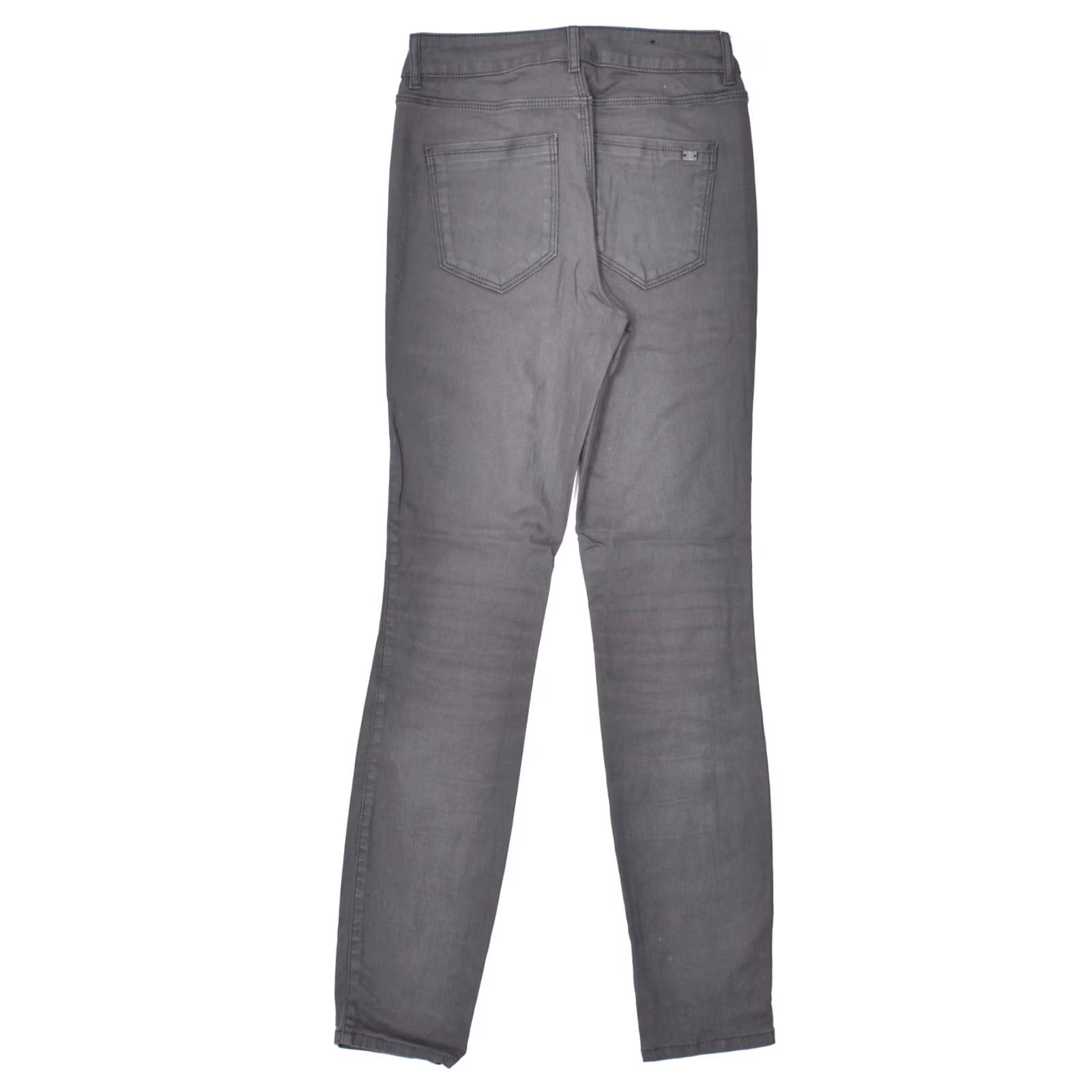 Massimo Dutti MASSIMO DUTTI Womens Skinny Casual Trousers Grey Cotton W24 L29 Size 42" / US 20 - 2 Thumbnail