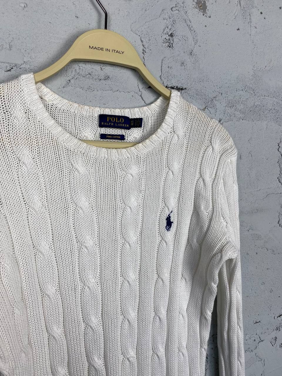 Polo Ralph Lauren × Ralph Lauren Vintage Ralph Lauren White Cable Knit CrewNeck Sweater Size XS / US 0-2 / IT 36-38 - 2 Thumbnail