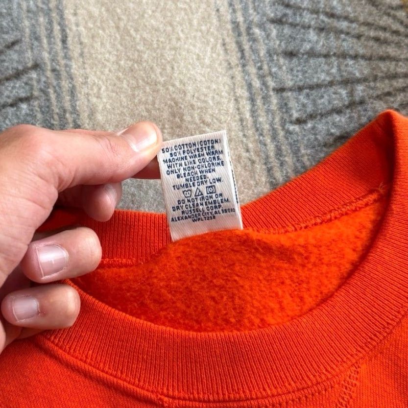 Russell Athletic VINTAGE Russell Athletic Orange Crew Neck Sweatshirt XL Men Pullover 90s Solid Long Sleeve Regular Size XL Crew Neck Men Size US XL / EU 56 / 4 - 3 Thumbnail