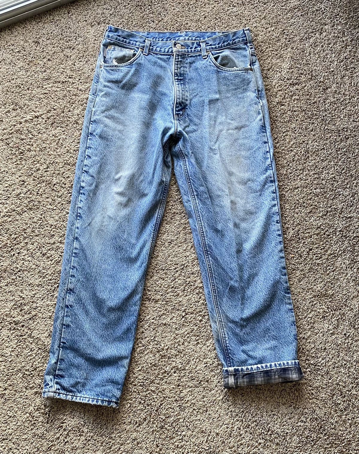 Pre-owned Carhartt X Carhartt Wip Vintage Carhartt Insulated Jeans Denim Workwear Usa Y2k In Blue