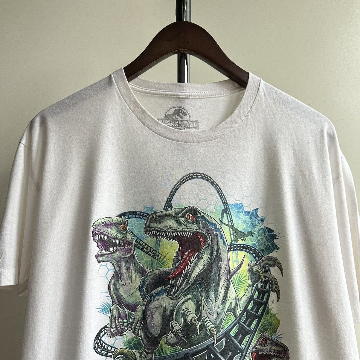 Universal Studios × Vintage Jurassic World Universal Studios VelociCoaster Raptors Tee Size US XL / EU 56 / 4 - 3 Thumbnail