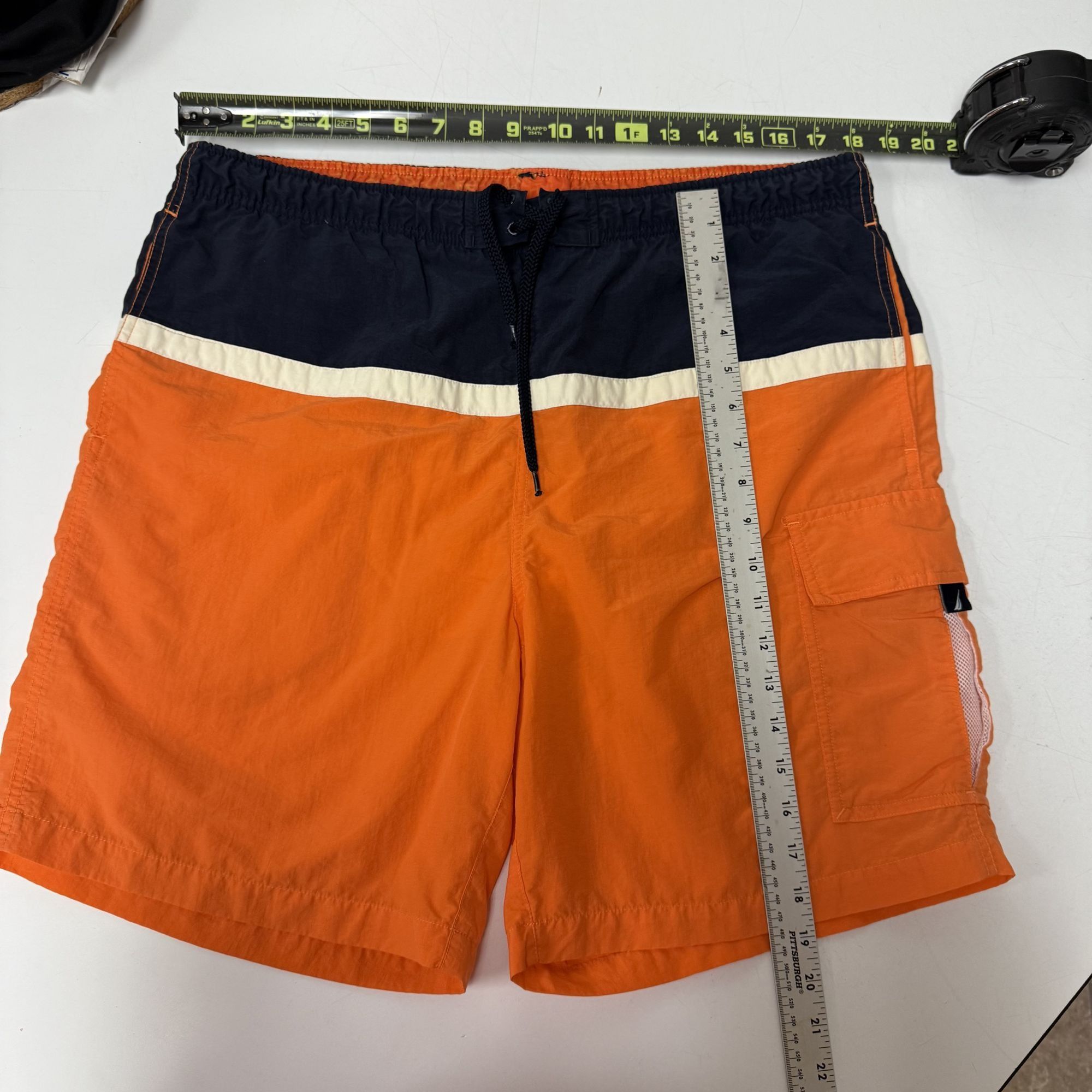 Nautica Vtg Nautica Swim Trunks Orange Blue COLOR BLOCK Shorts Size US 36 / EU 52 - 5 Thumbnail