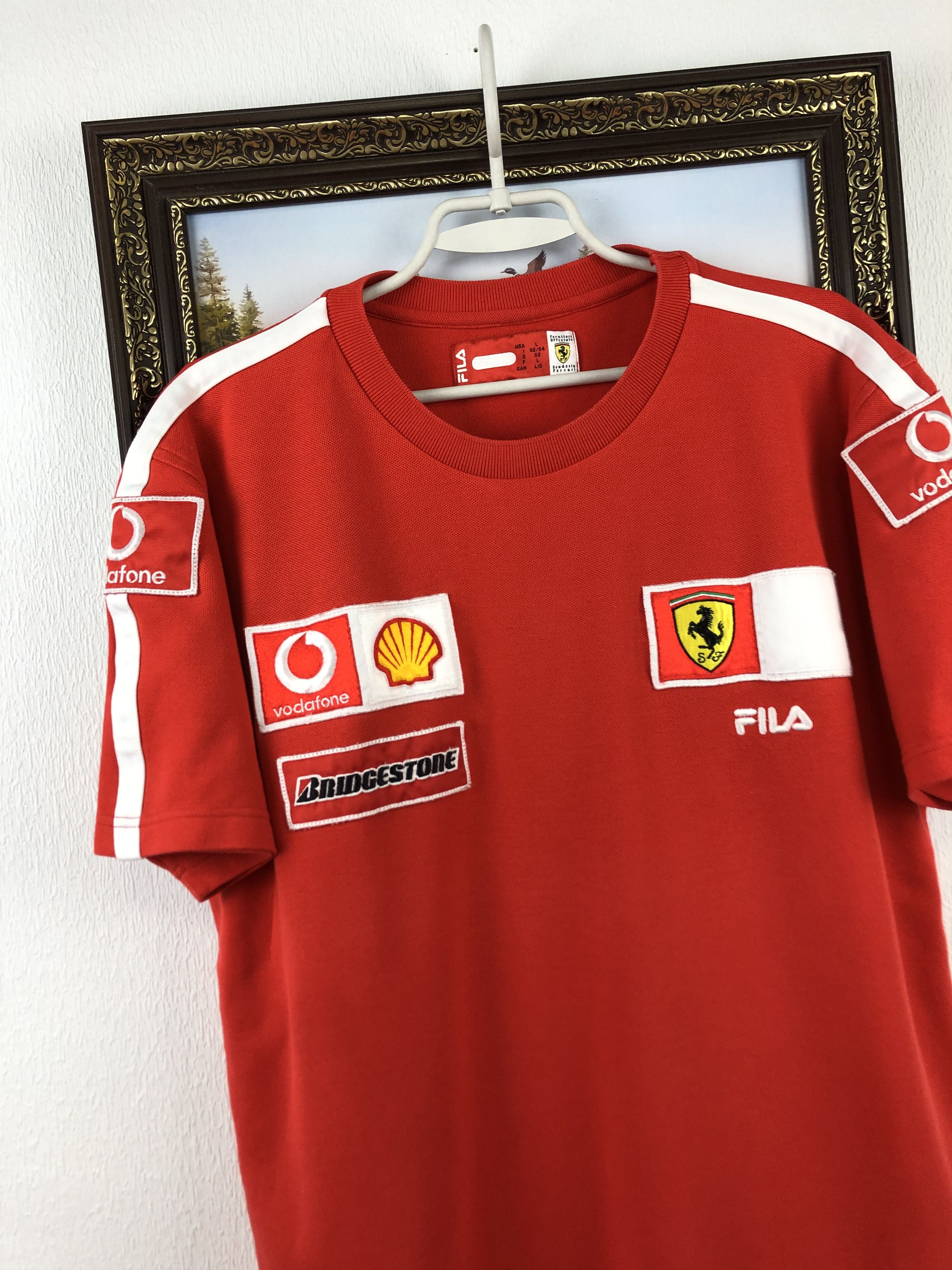 Ferrari Vintage Ferrari Racing Shirt Tee Rare Red Scuderia Formula Size US L / EU 52-54 / 3 - 3 Thumbnail