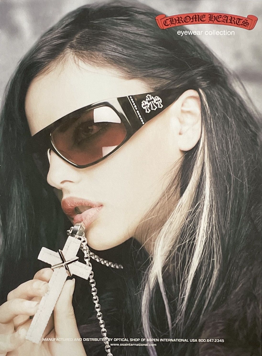 Chrome Hearts × Vintage Chrome Hearts girl in shades photo Poster framed 9x11 Size ONE SIZE - 2 Thumbnail