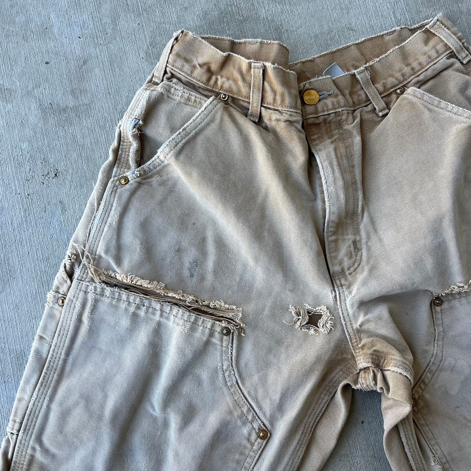 Carhartt × Vintage Carhartt faded brown double knee work wear carpenter pants Size US 29 - 10 Thumbnail