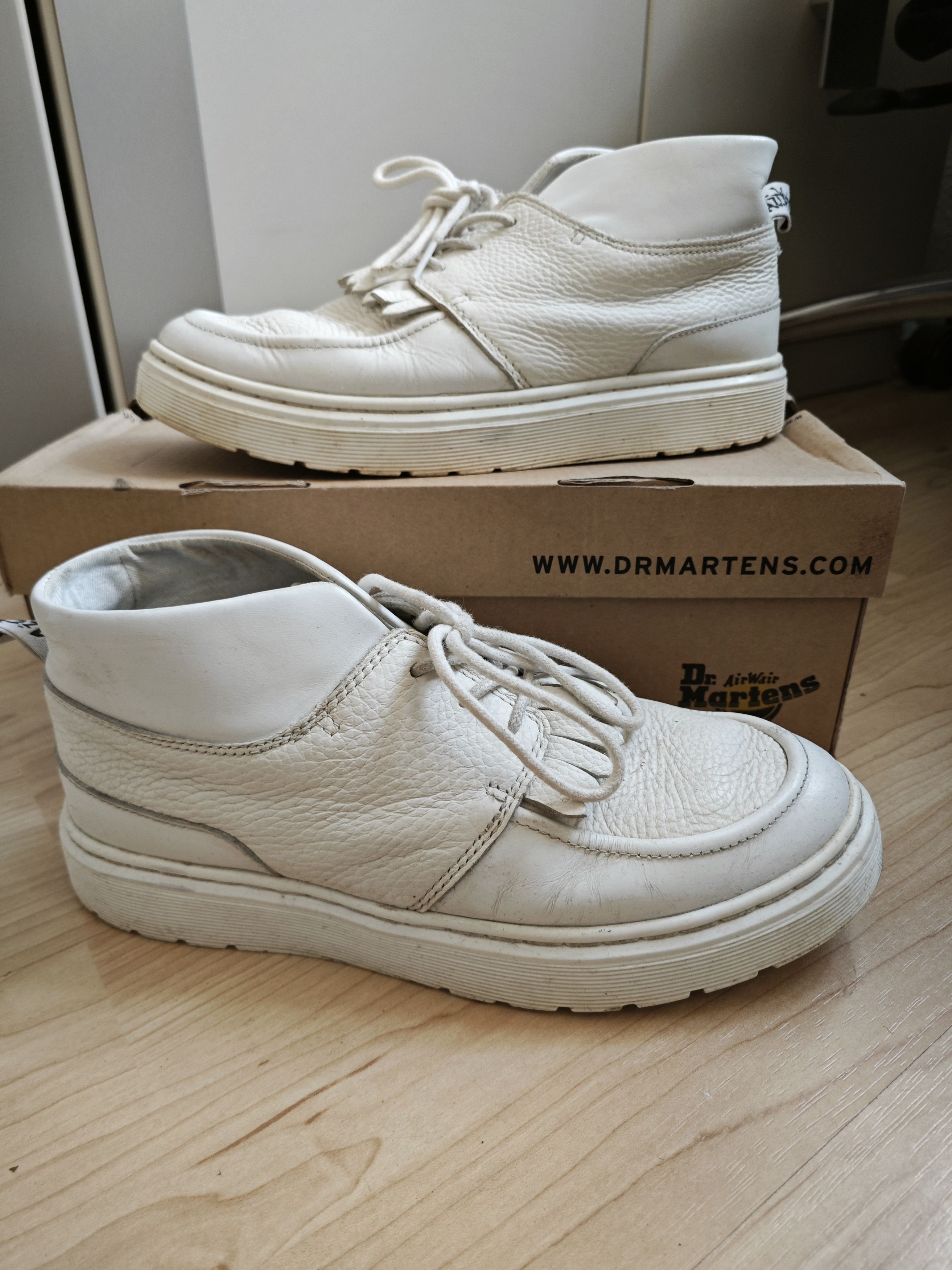 Dr. Martens Martens Jemima White Leather Boots – Size UK 6.5 / EU 40 Size US 10 / IT 40 - 3 Thumbnail