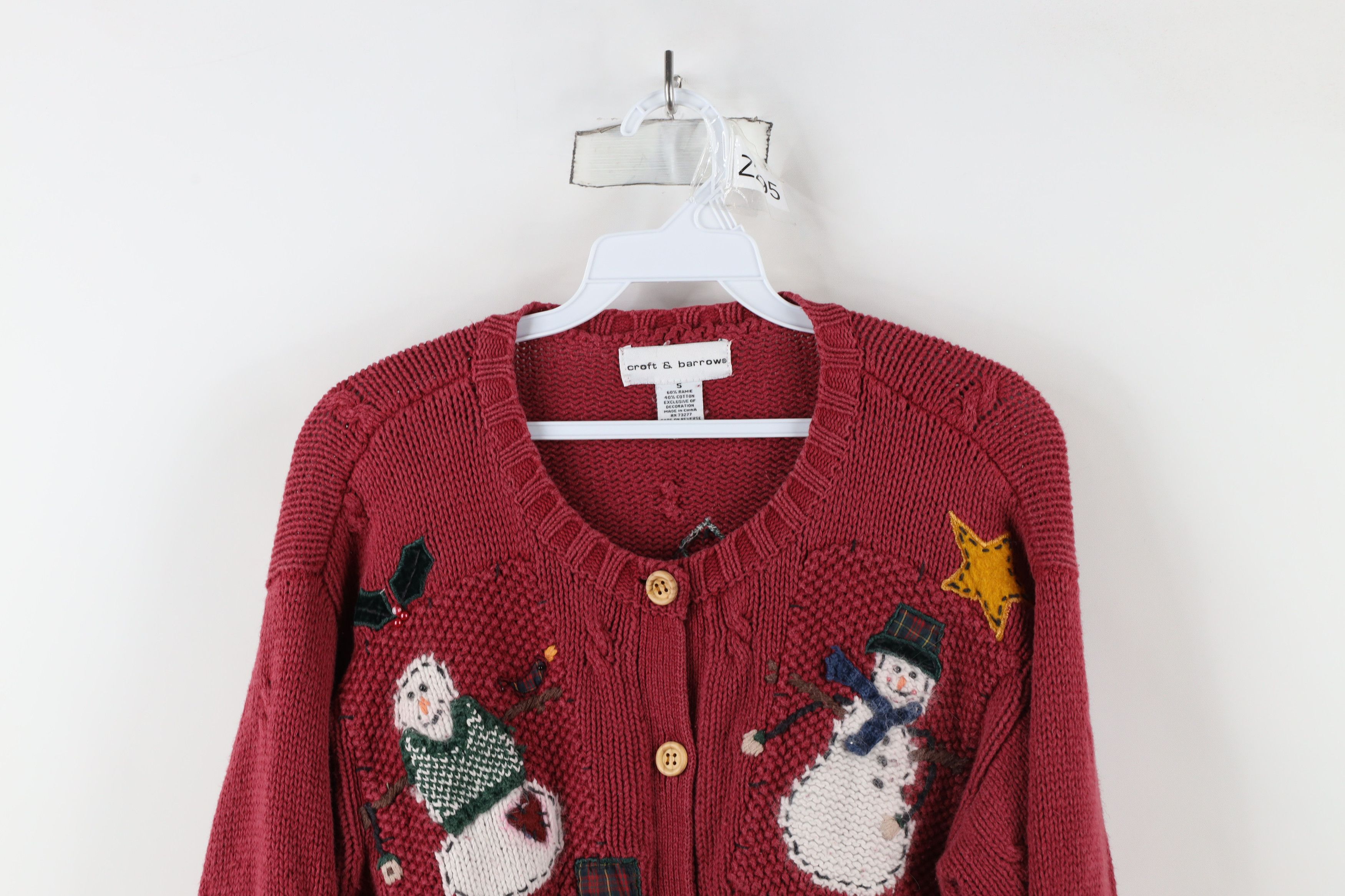 Vintage Vintage 90s Streetwear Snowman Ribbed Knit Cardigan Sweater Size S / US 4 / IT 40 - 2 Thumbnail
