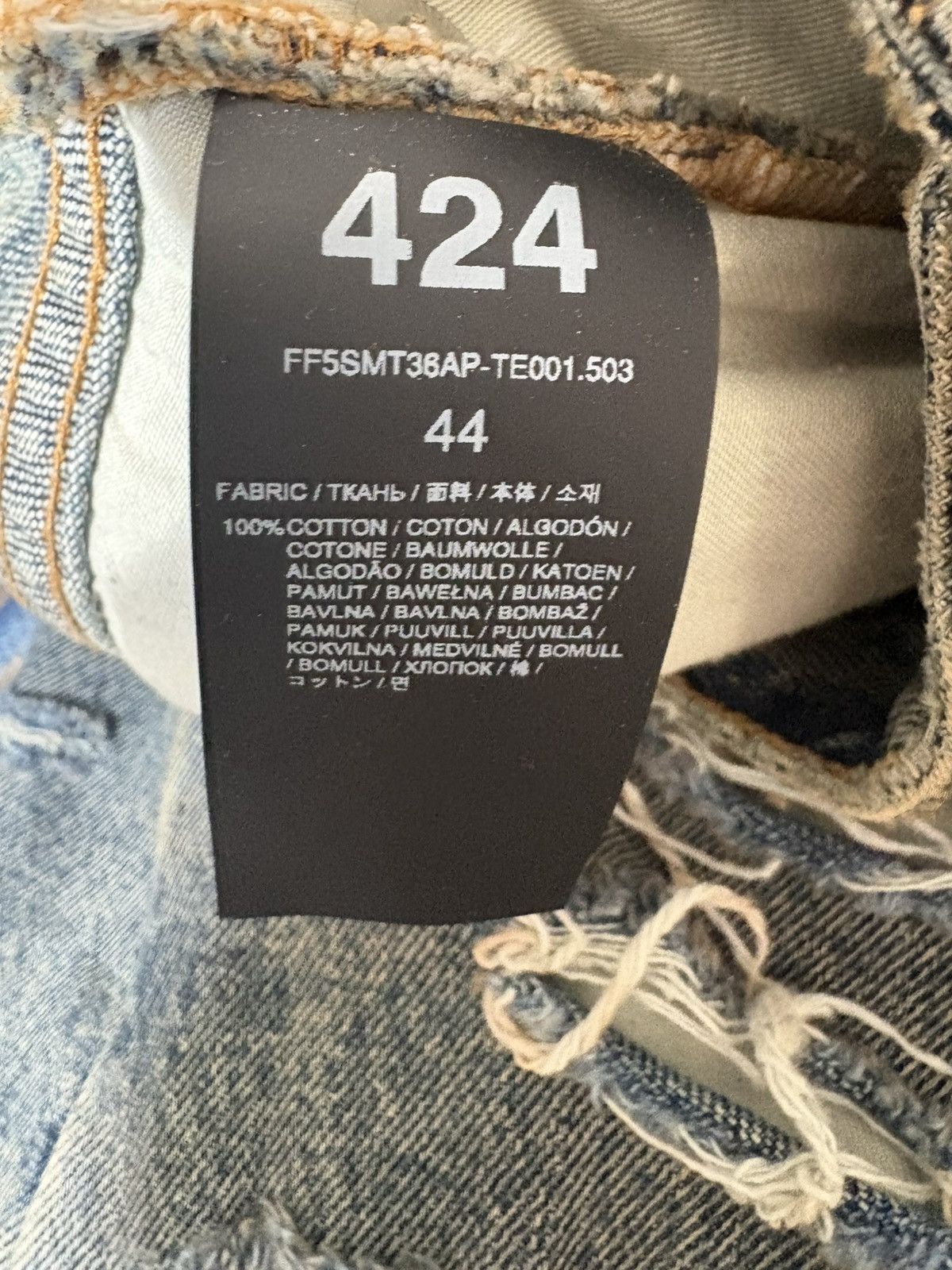 424 424 Distressed Big Daddy Denim Blue Size 44 fits 28/30 Size US 28 / EU 44 - 13 Thumbnail