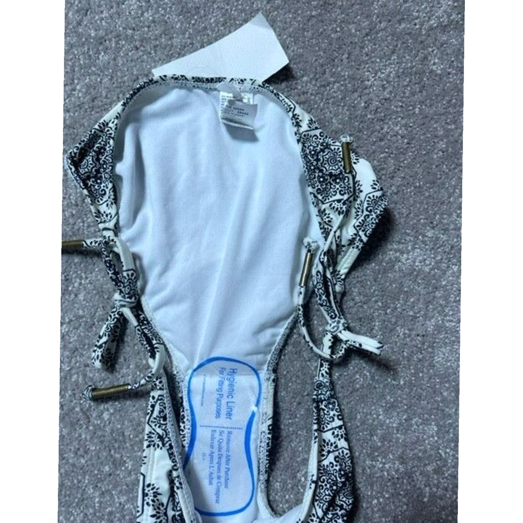 Vintage Ella Moss Bikini Bottom M White Floral Beach Retro 70s Medallion Boho Chic Minimalist Womens Size 32" / US 10 / IT 46 - 3 Thumbnail
