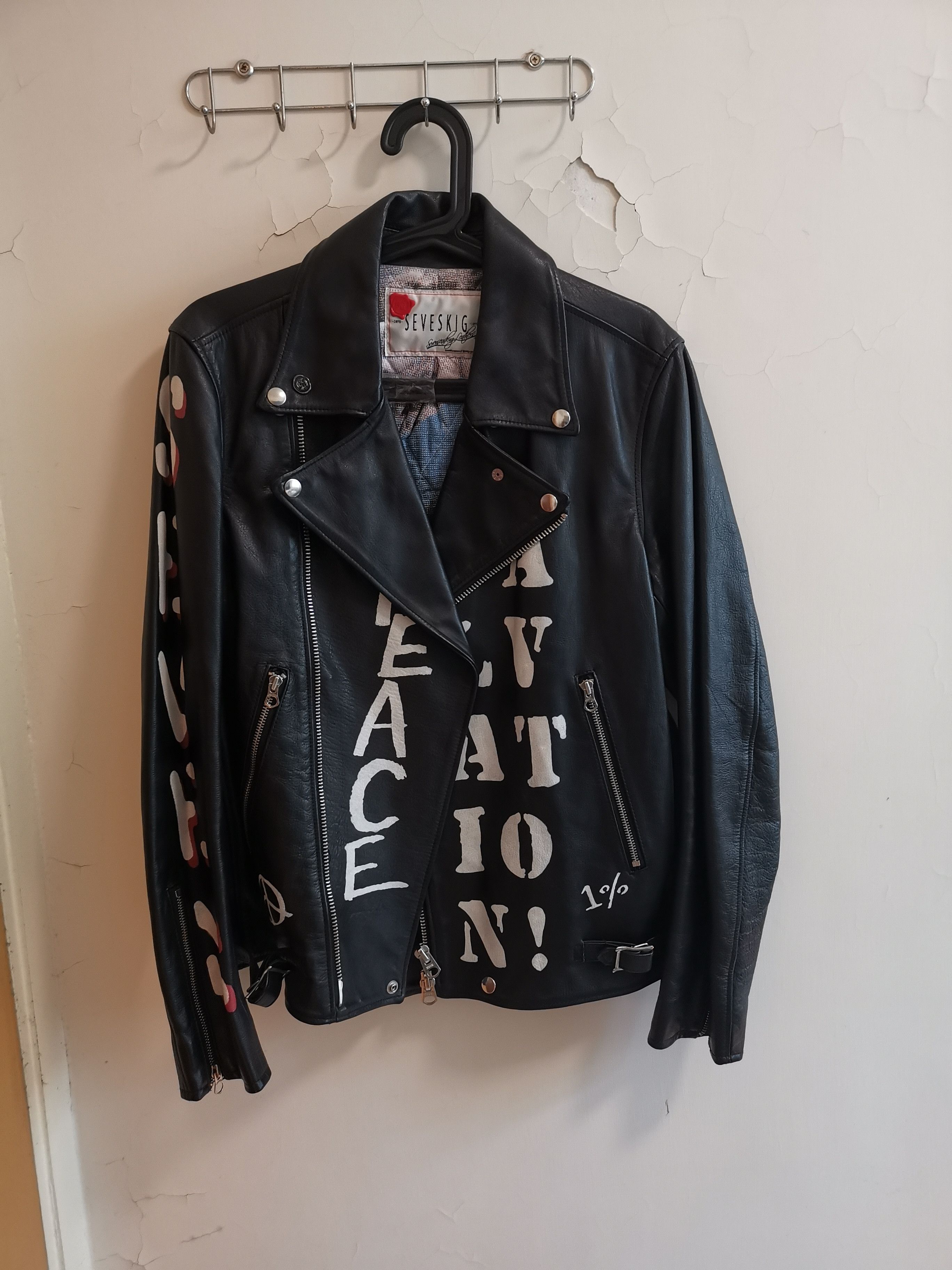 Hysteric Glamour SEVISKIG graffiti leather jacket Size US M / EU 48-50 / 2 - 3 Thumbnail