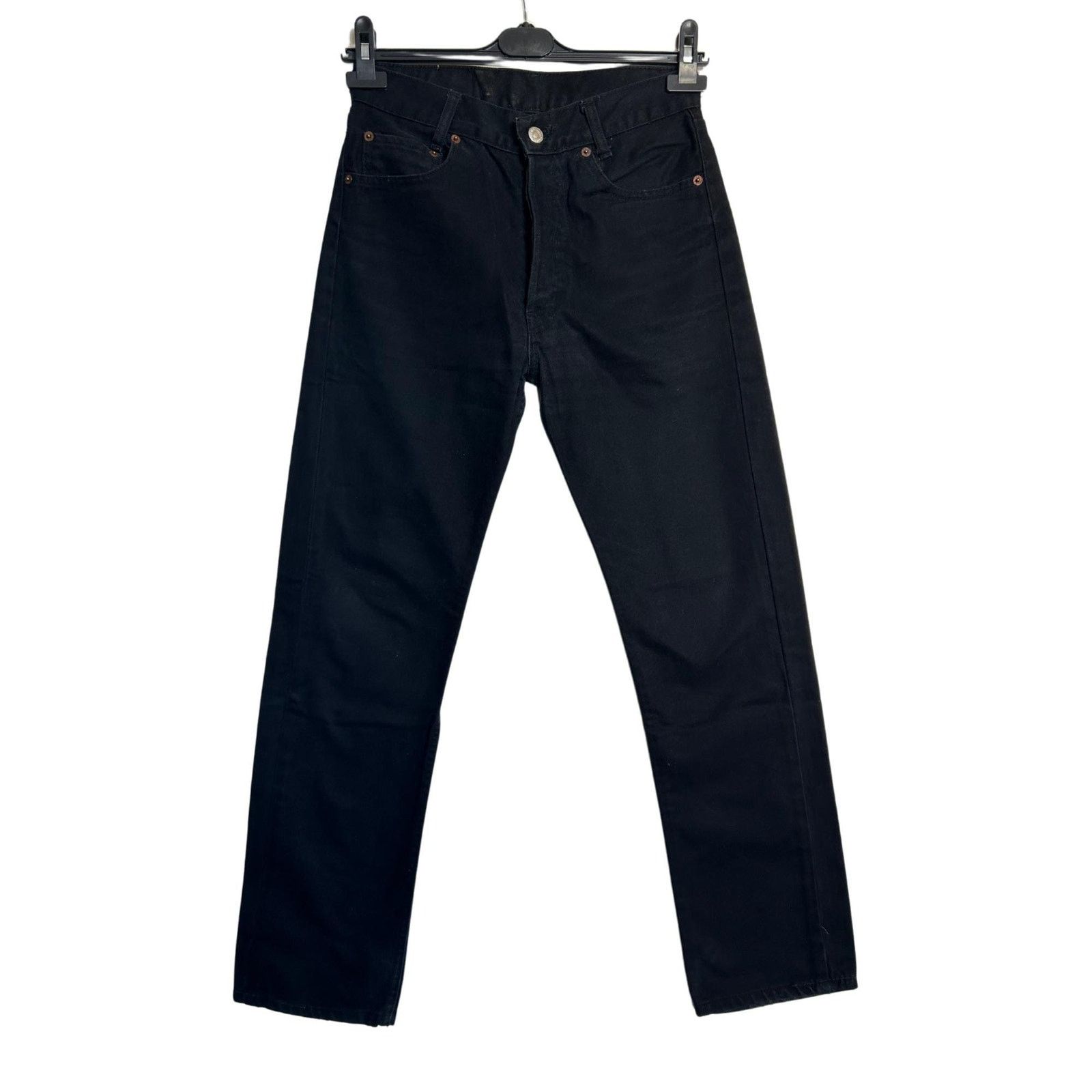 Levi's Levi’s 501 W27 L30 Black USA 90s High Rise Straight Jeans Size US 27 - 4 Thumbnail