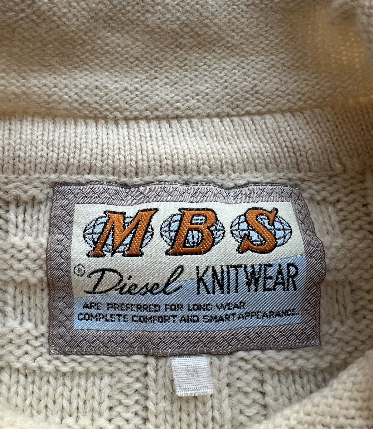 Diesel × Vintage Vintage Diesel Cable Knit Sweater Big Center Logo Size US M / EU 48-50 / 2 - 6 Thumbnail