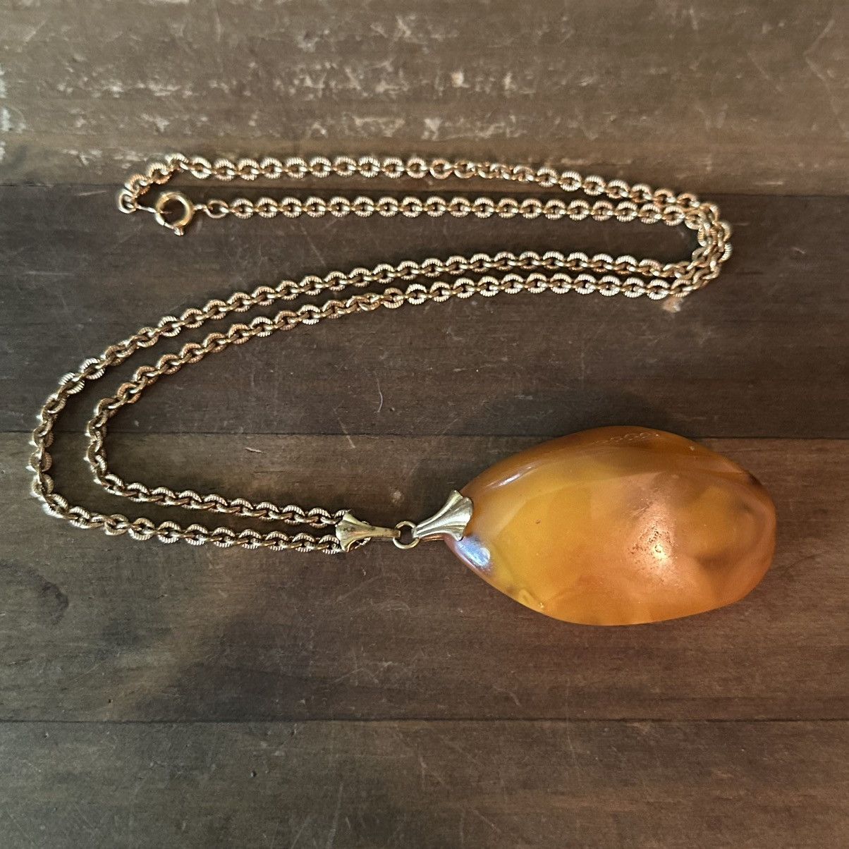 Vintage Vintage natural Baltic Amber pendant necklace Size ONE SIZE - 2 Thumbnail