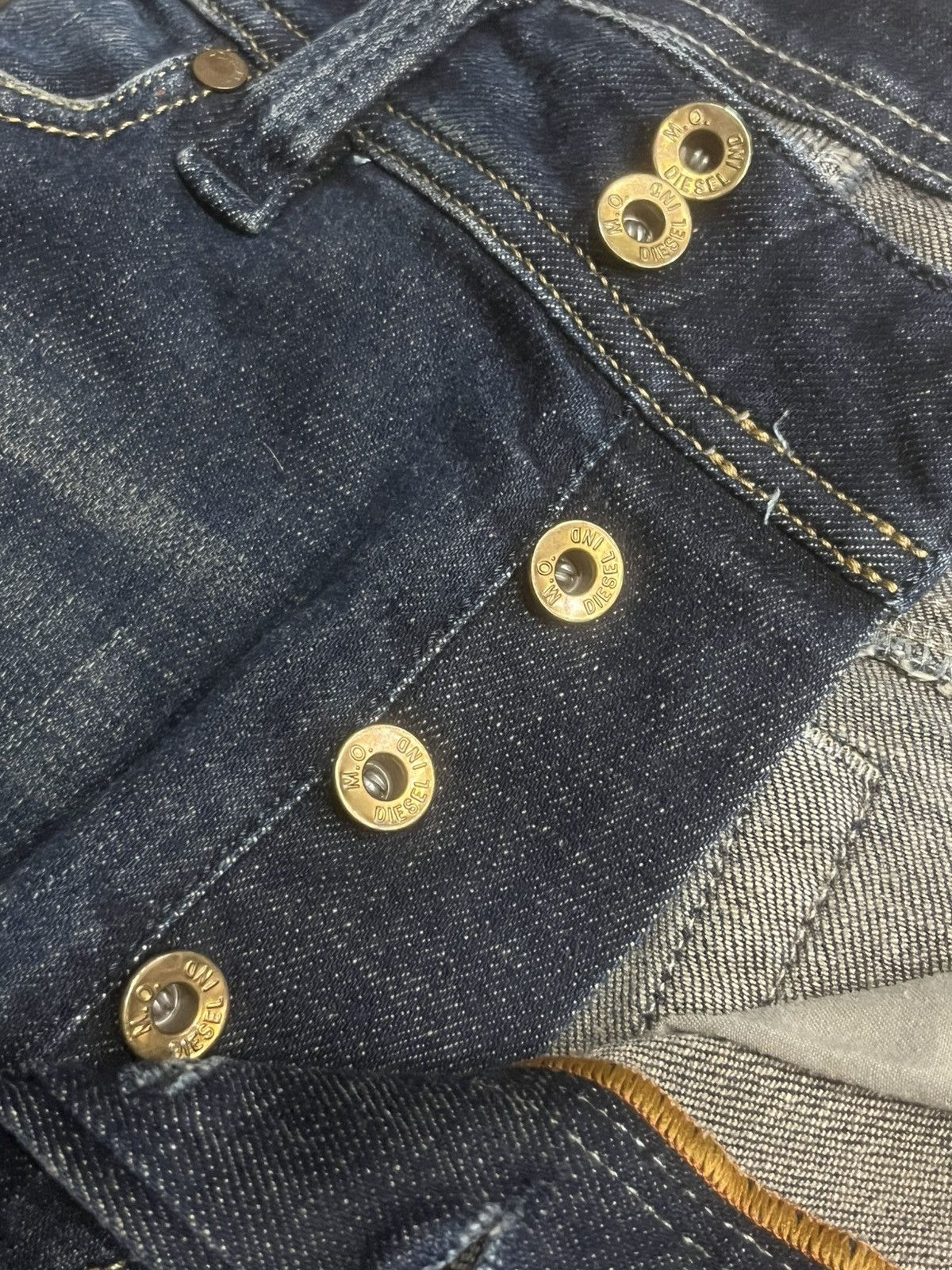 Diesel Black Gold Vintage Diesel “Viker-R-Box” Regular Straight Distress Jeans Size US 31 - 7 Thumbnail
