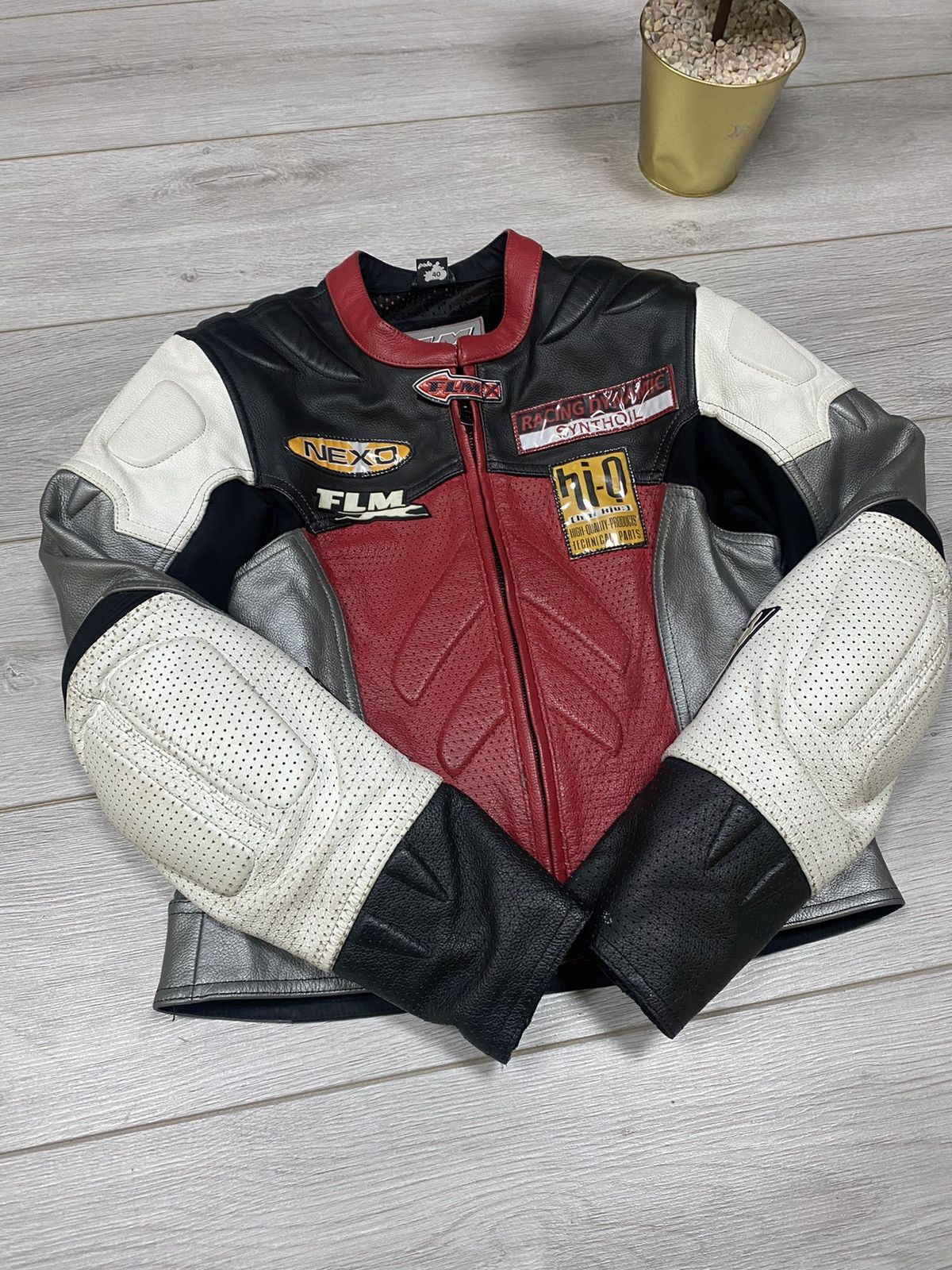 Vintage FLM MOTO with protection leather racing jacket Size US S / EU 44-46 / 1 - 15 Thumbnail