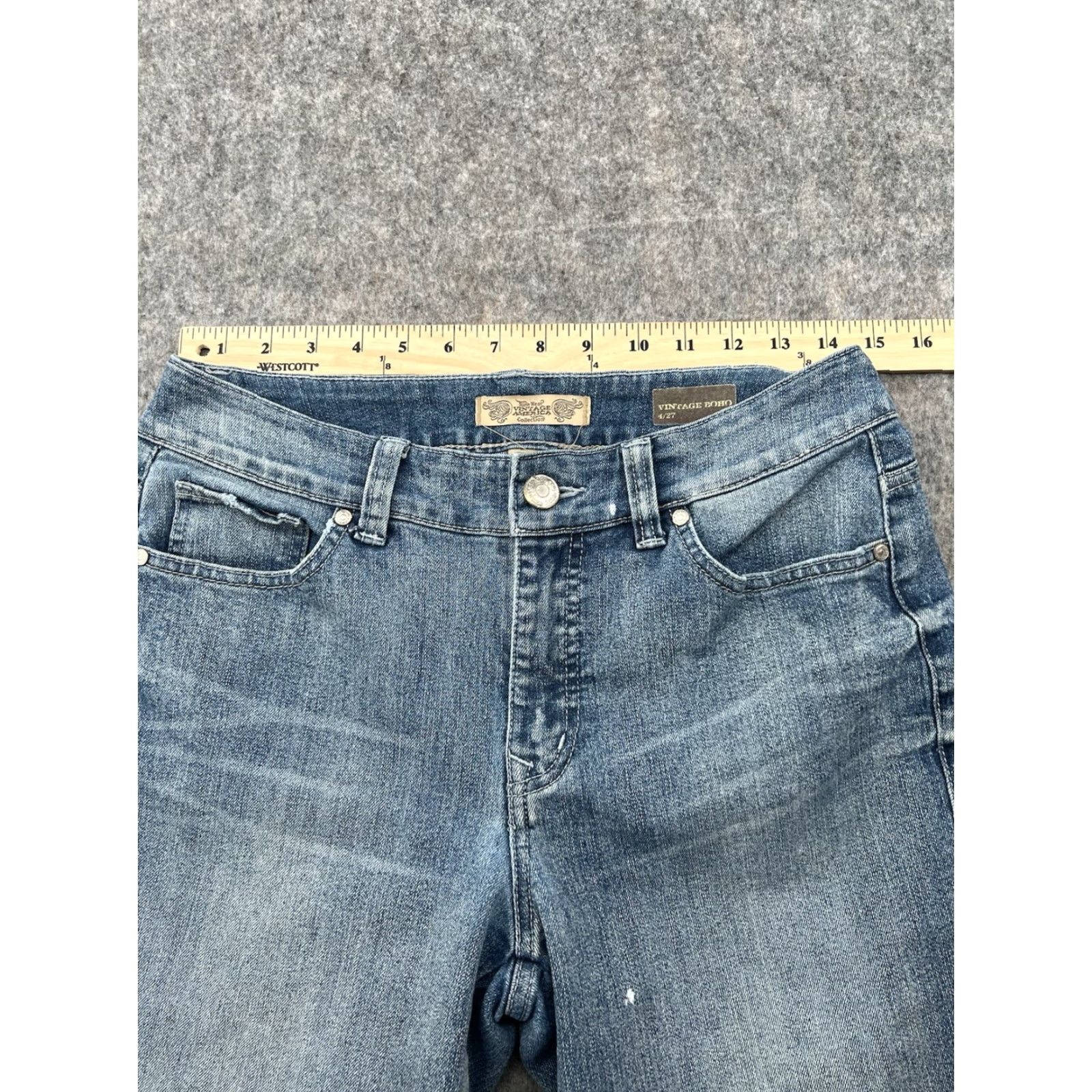 Nine West Nine West Jeans Skinny Denim 5-Pocket Blue 28x23 Regular Fabric Stone Wash Womens Size 4 XS? Size 27" / US 4 / IT 40 - 2 Thumbnail