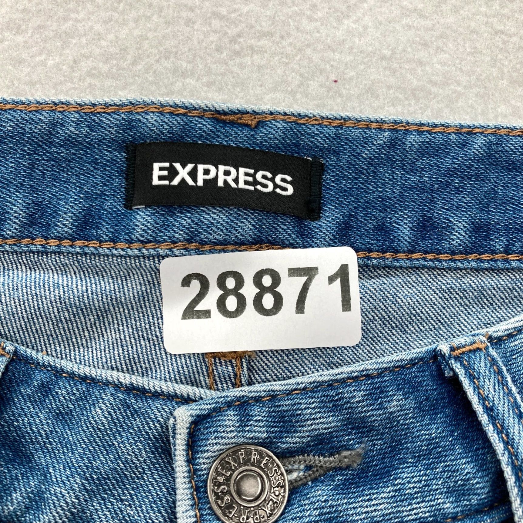 Express Express Jeans Mens 28x30 Slim Straight Denim Blue Stretch Button Fly Size US 28 / EU 44 - 7 Thumbnail