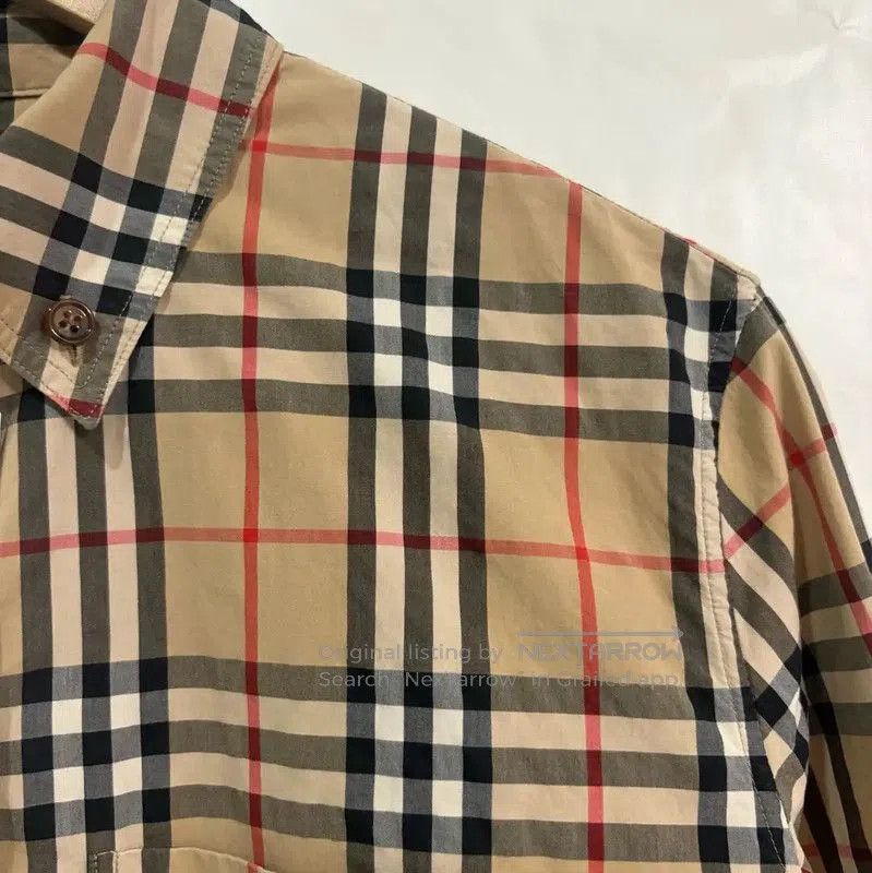 Burberry Burberry Khaki Cotton Check Long Sleeve Shirt. Size S / US 4 / IT 40 - 5 Thumbnail