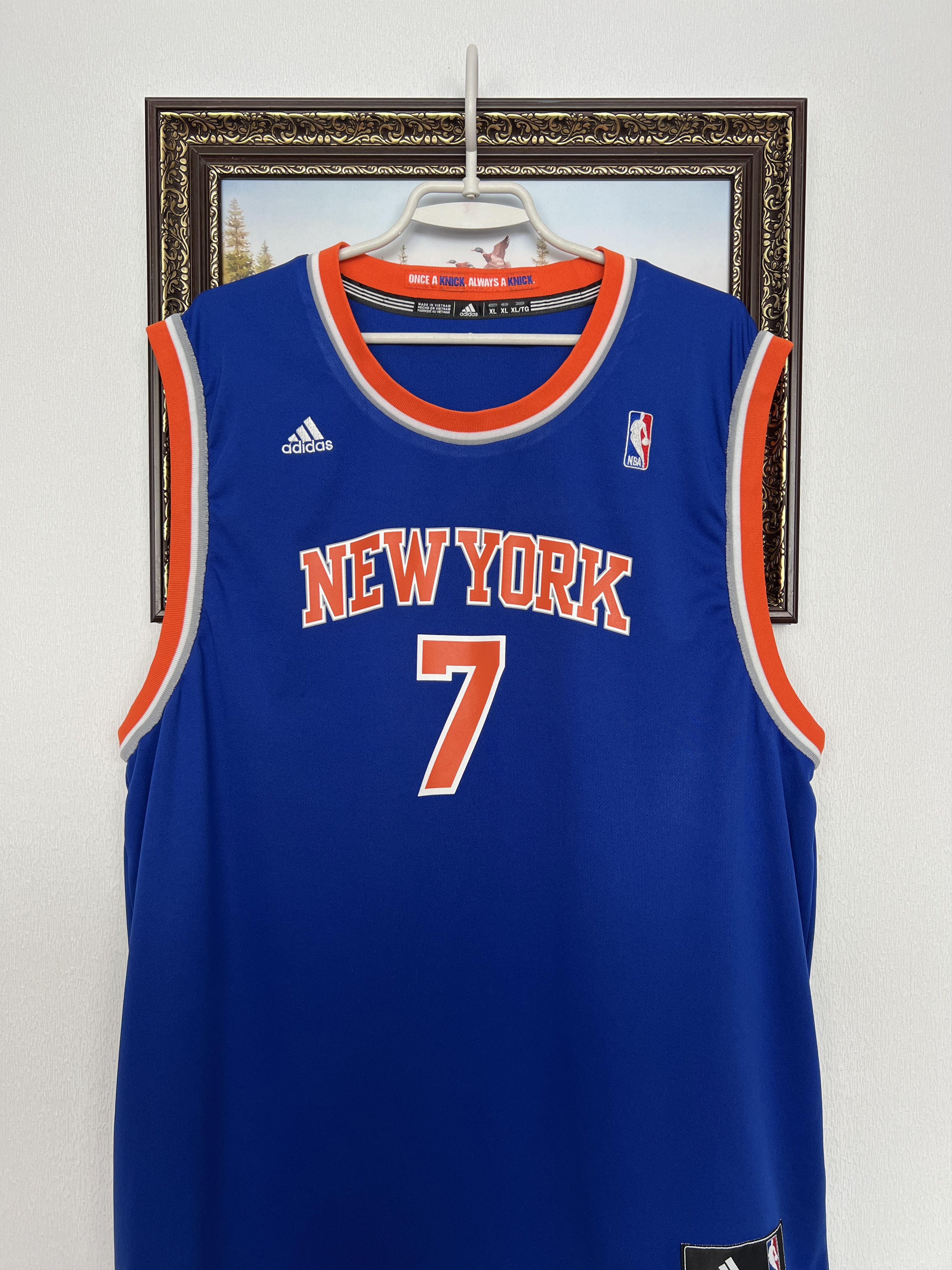 Champion Vintage Adidas New York Knicks #7 Anthony NBA Jersey Blue Size US XL / EU 56 / 4 - 2 Thumbnail