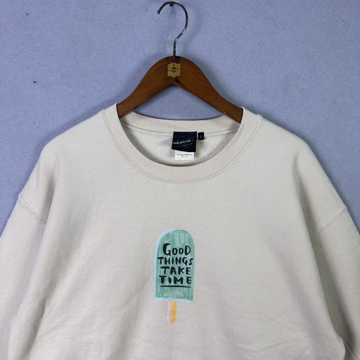 Beams Japan Vintage BEAMS Sweatshirt L Good Things Take Time Graphic Size US L / EU 52-54 / 3 - 2 Thumbnail