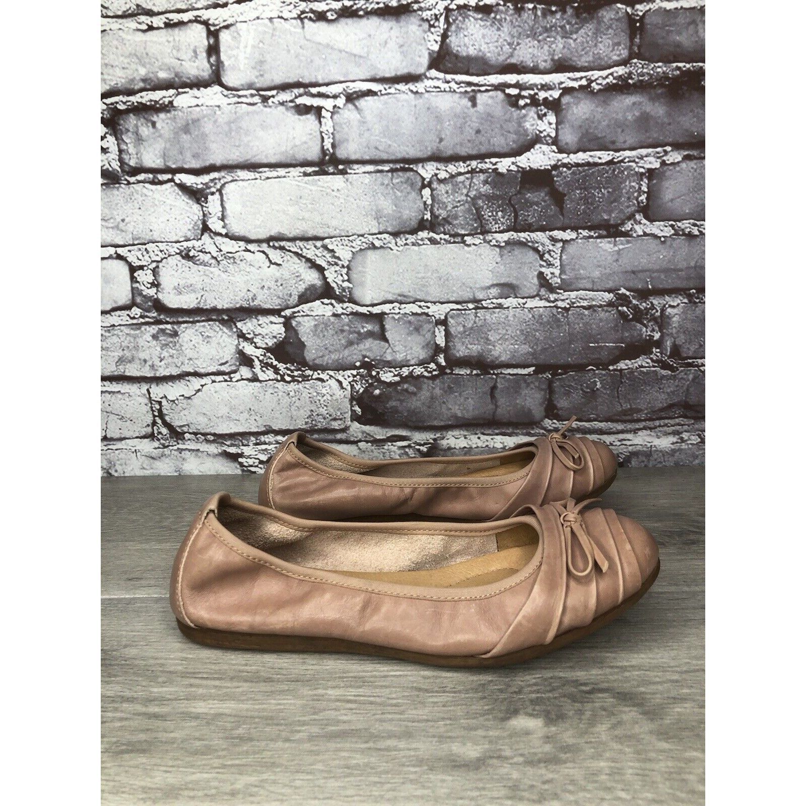 Born Born Footwear Dusty Pink Leather Casual Bow Ballet Flats Wom Size US 6.5 / IT 36.5 - 1 Thumbnail