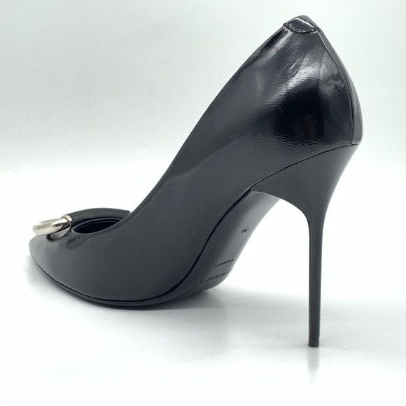 Burberry BURBERRY Flanagan Pointed Toe Pump in Black Leather Size US 7.5 / IT 37.5 - 7 Thumbnail