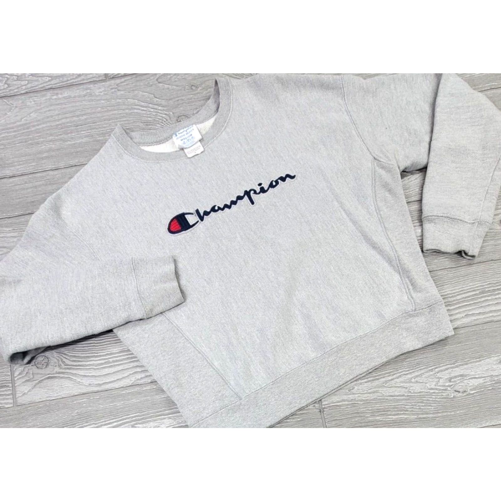 Champion VINTAGE Champion Reverse Weave Sweatshirt Gray Logo Crew Neck Women M Medium Casual Pullover Athletic Activewear Eveningwear Women’s? Size M / US 6-8 / IT 42-44 - 2 Thumbnail