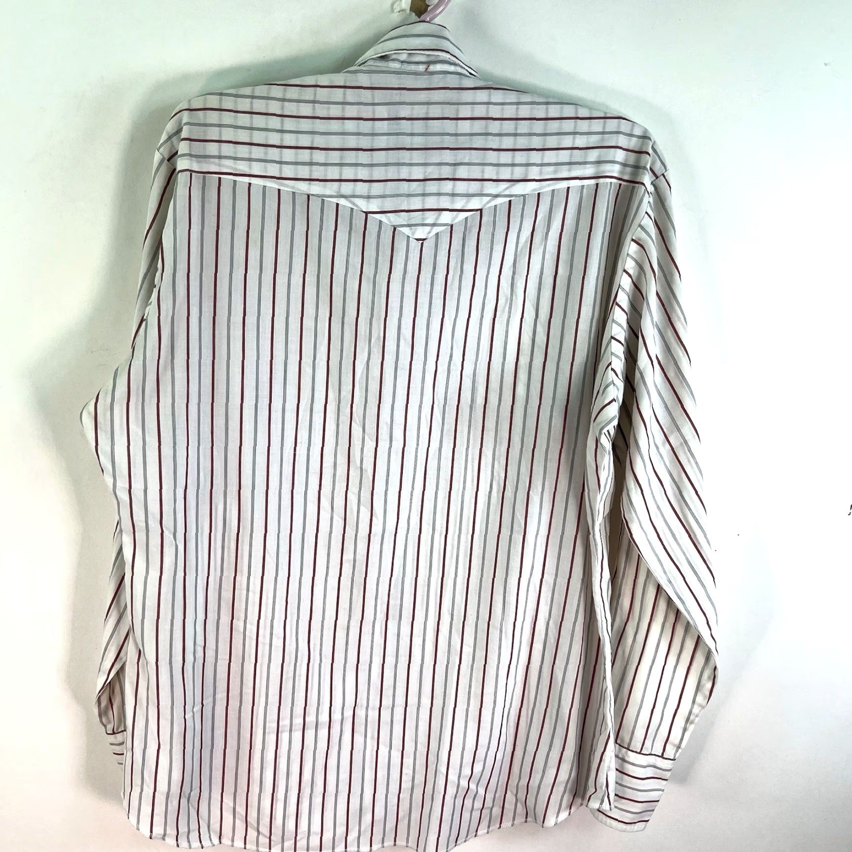 Wrangler VINTAGE Wrangler Western Pearlsnap Striped Shirt Mens L Long Sleeve Size US L / EU 52-54 / 3 - 6 Thumbnail