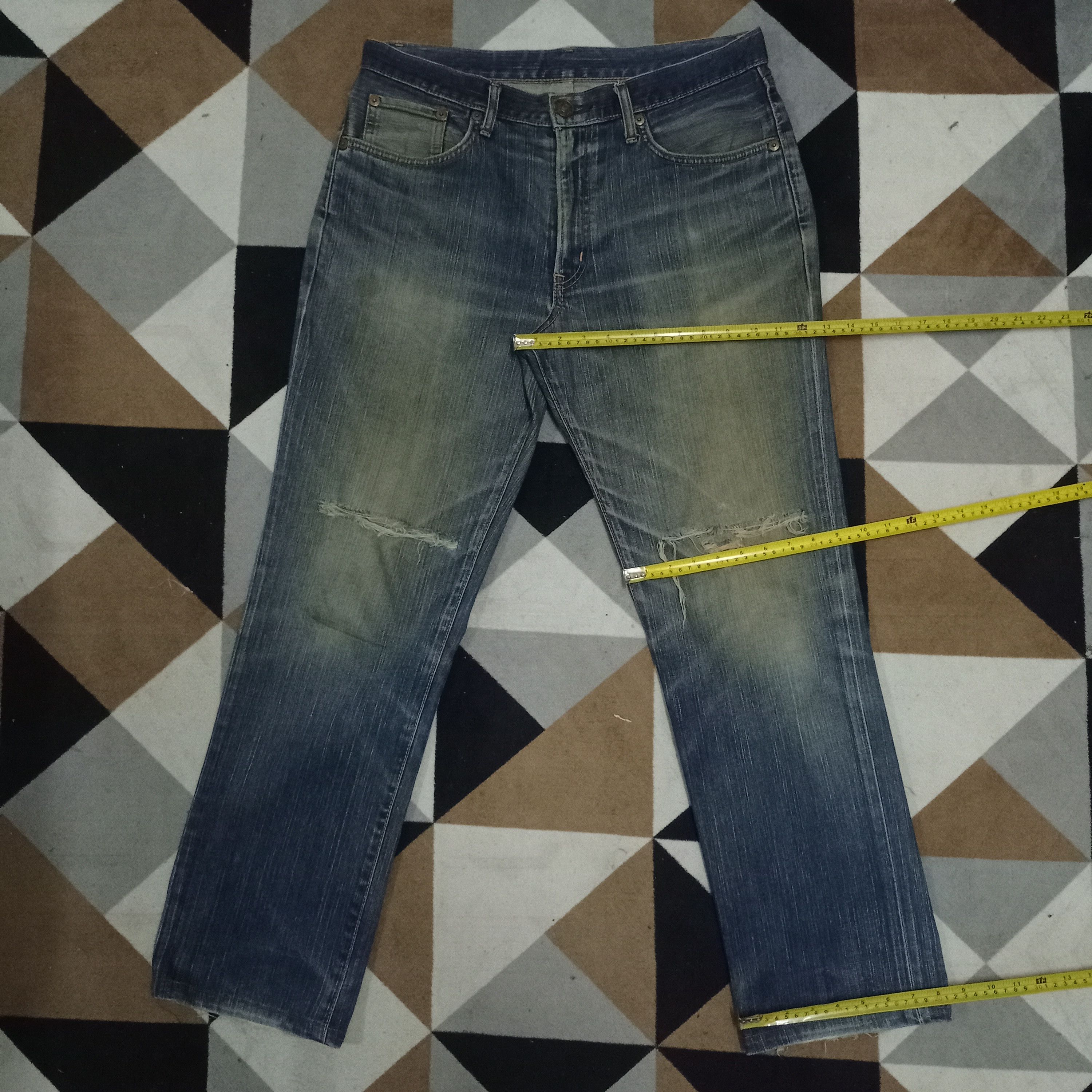 Edwin × Japanese Brand Vintage Japan Edwin 503 Baggy Mud Wash Distressed Jeans Size US 34 / EU 50 - 9 Thumbnail