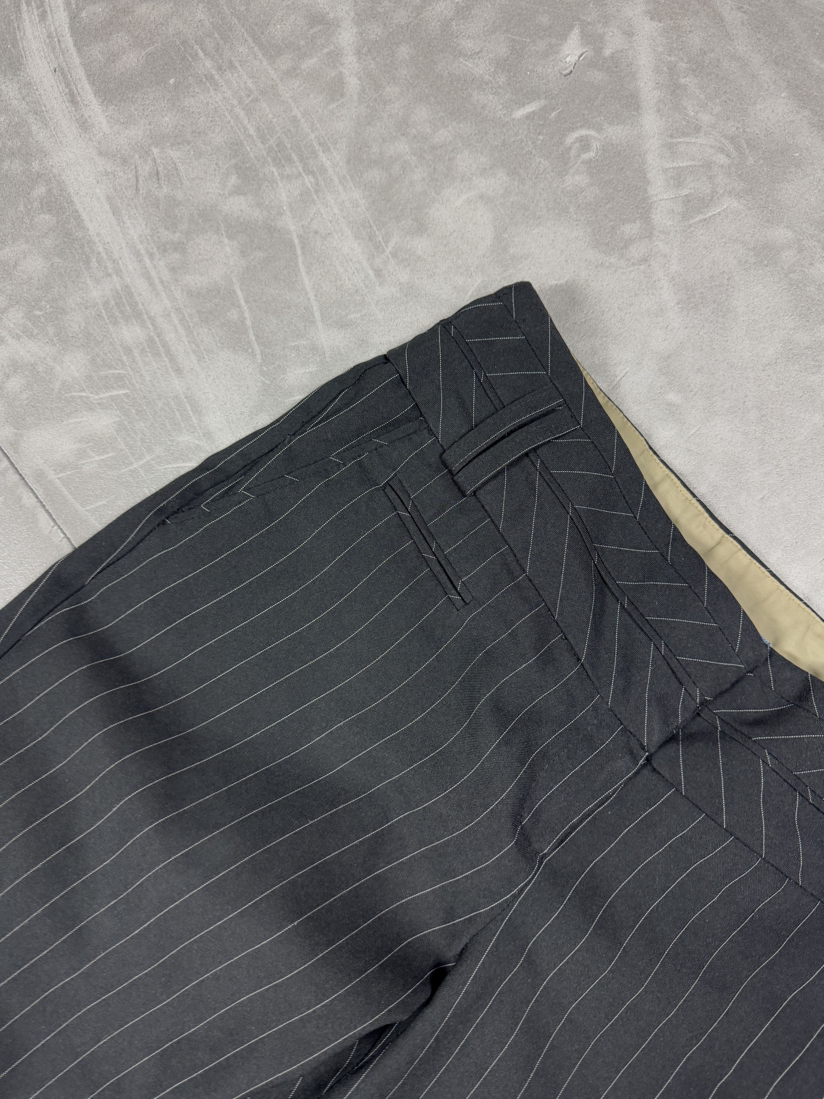 Vintage Vintage striped suit pants flared black retro 90s y2k Size 26" / US 2 / IT 38 - 7 Thumbnail