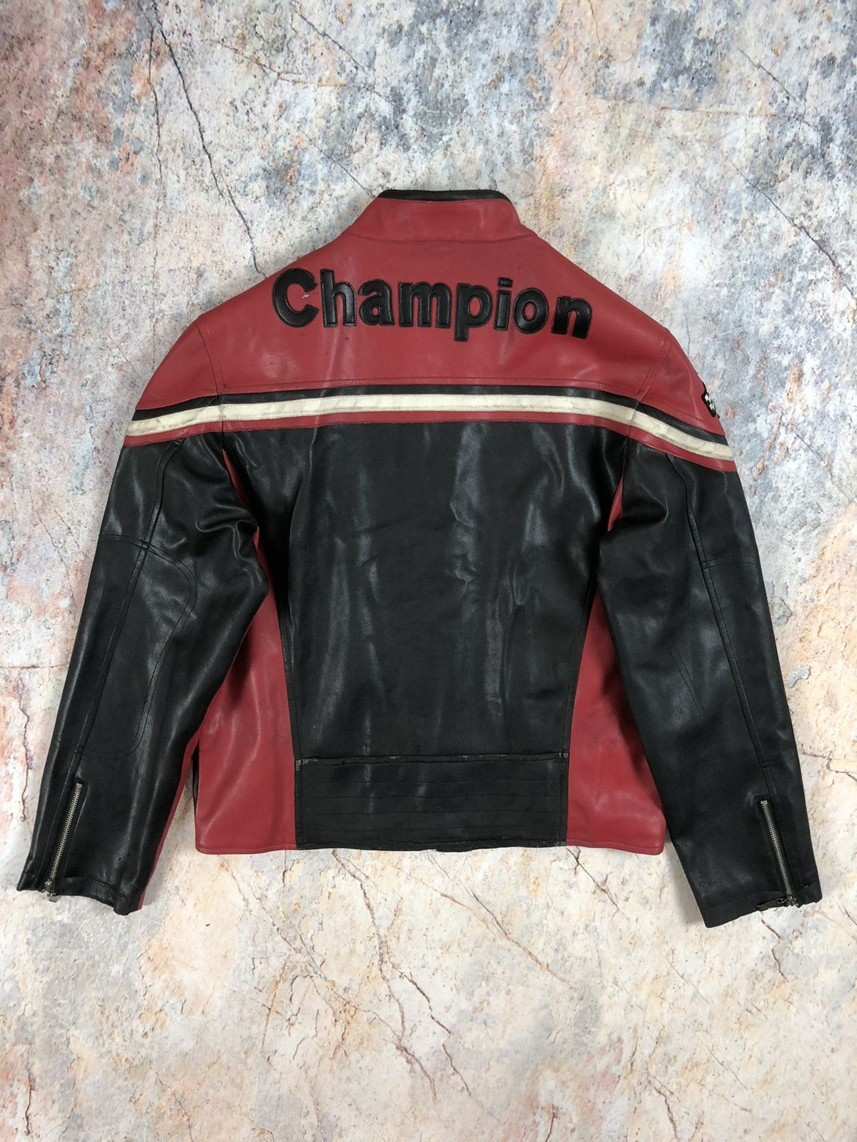 Vintage Racing leather jacket bomber champion Size US XL / EU 56 / 4 - 10 Thumbnail