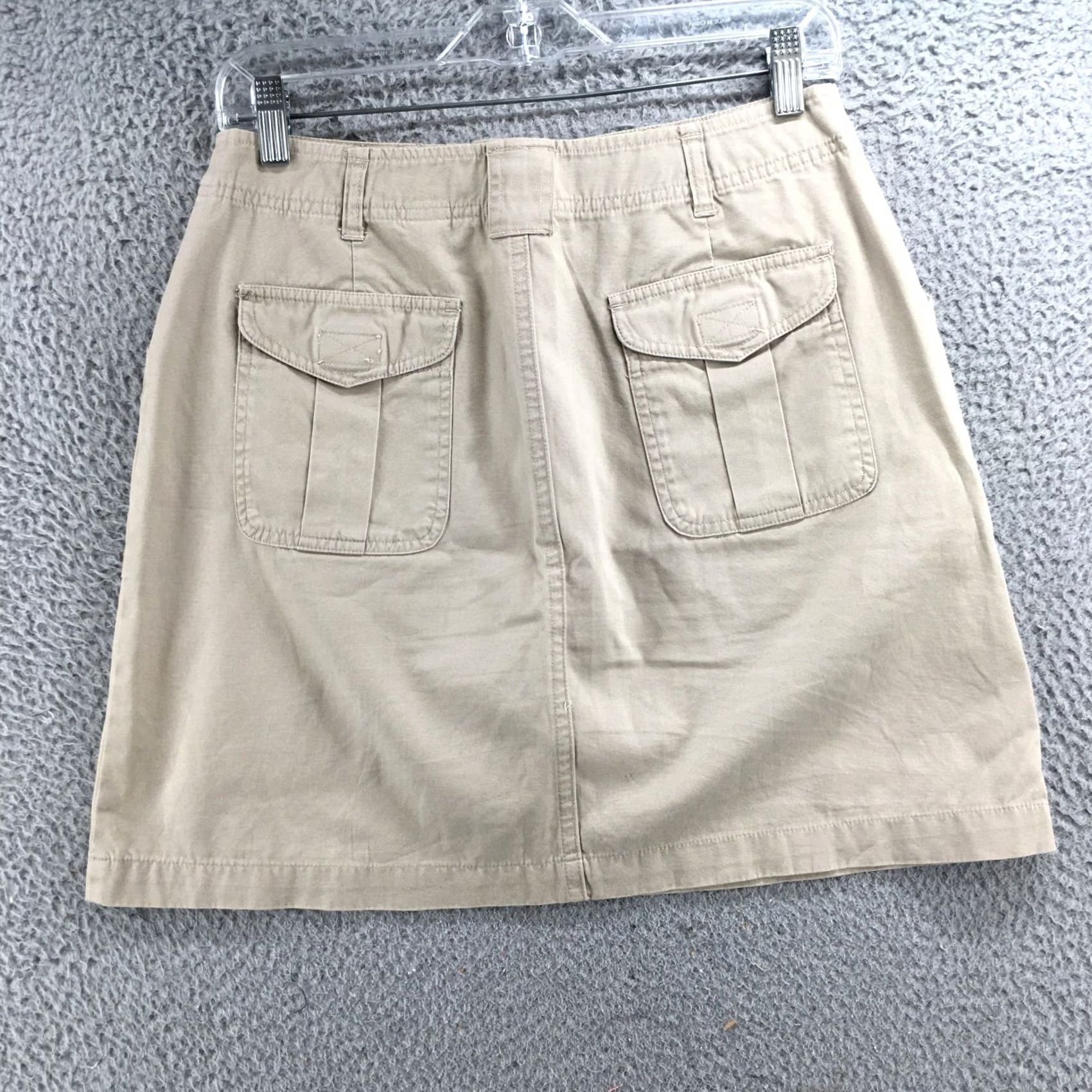 Abercrombie & Fitch Abercrombie & Fitch Skirt Womens M Beige Cotton Cargo Flat Front Zip Size 32" / US 10 / IT 46 - 7 Thumbnail