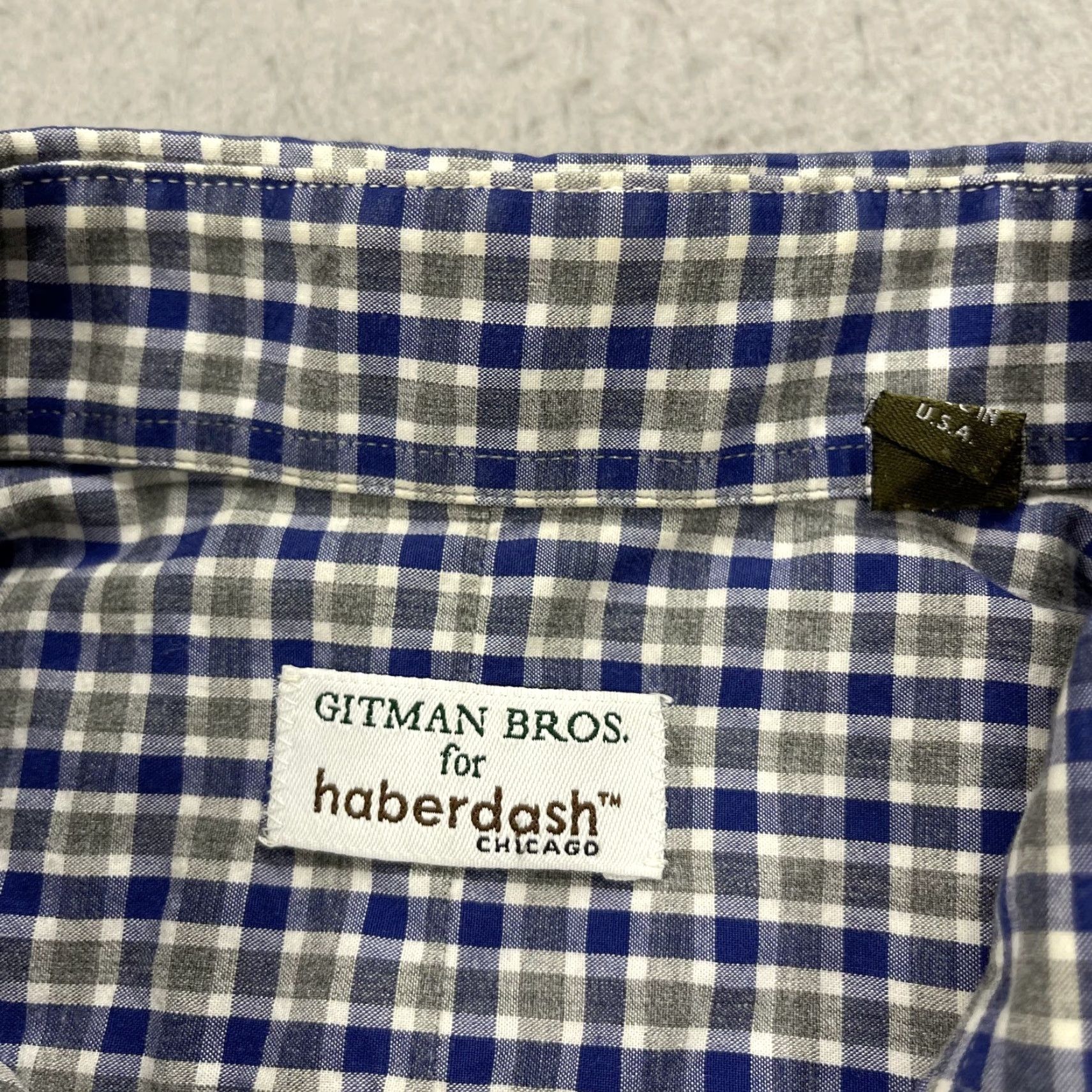 Vintage VINTAGE Gitman Bros Shirt Mens Large Blue Gray Check Haberdash Cotton Made USA Size US L / EU 52-54 / 3 - 3 Thumbnail