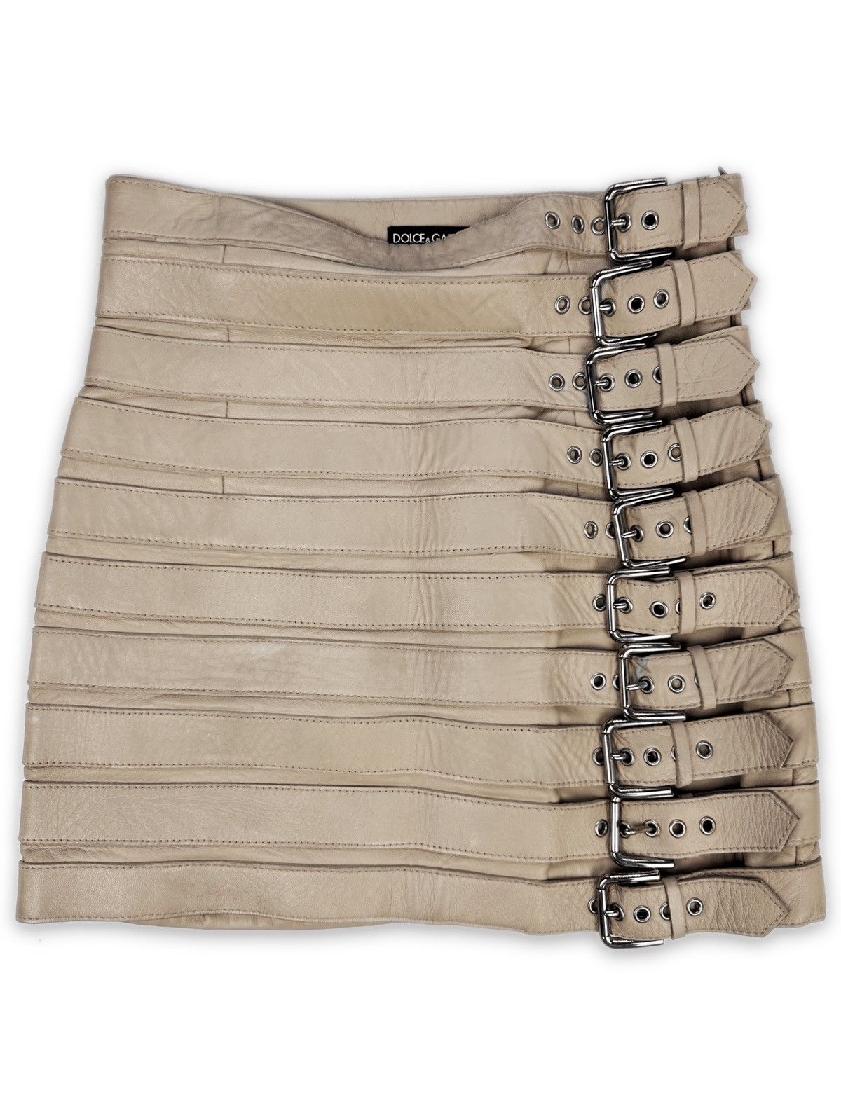 Dolce & Gabbana SS03 Dolce & Gabbana ‘Sex’ Lambskin Leather Belt Skirt Size 28" / US 6 / IT 42 - 1 Thumbnail