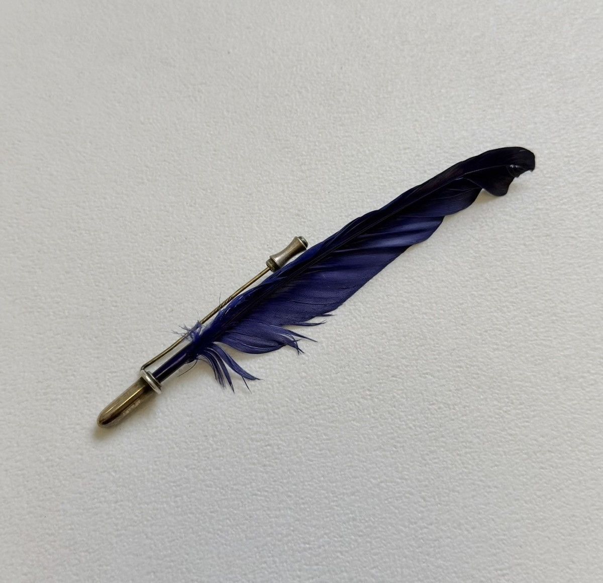 Ann Demeulemeester ‘Blue Feather’ Silver Pin Brooch Size ONE SIZE - 14 Thumbnail