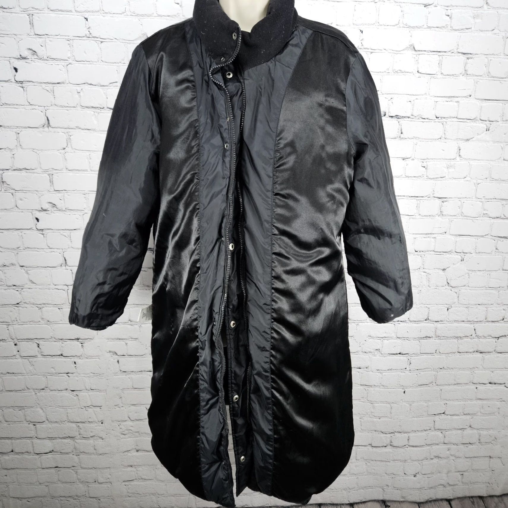 Vintage JLO Black Down Insulated Puffer Jacket Coat Long Sleeve Zip Snap Pockets L Women Jacket/Coat Size L / US 10 / IT 46 - 7 Thumbnail
