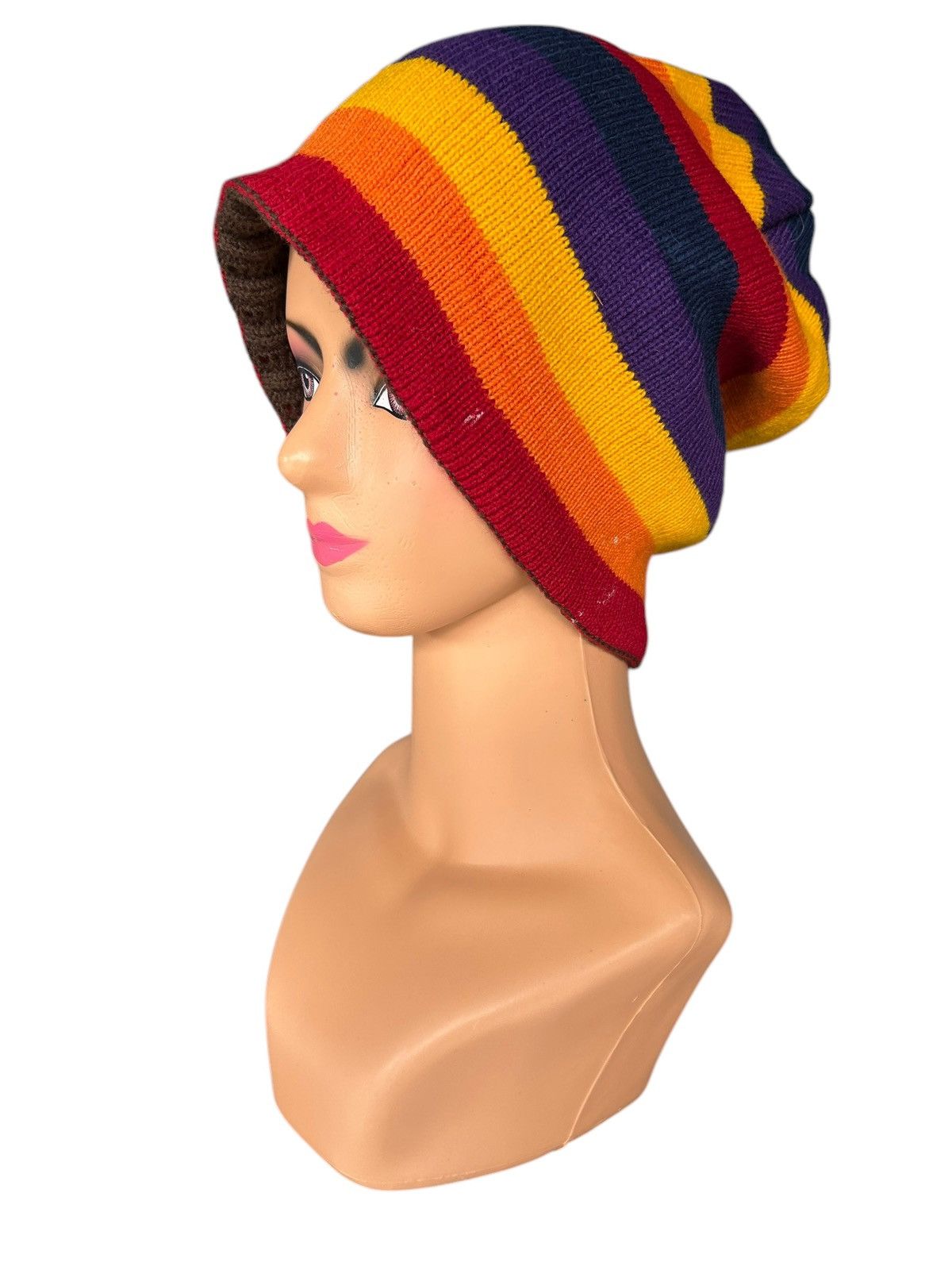 Japanese Brand × Kapital × Vintage Japanese Style knitt Reversible Big Beanie Hats Size ONE SIZE - 4 Thumbnail