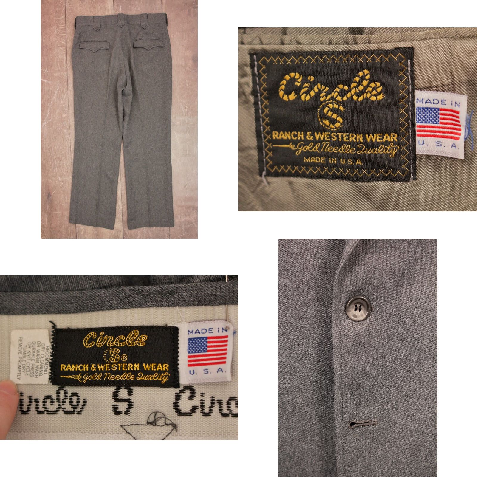 Vintage VINTAGE Circle S Mens Western Leisure Suit 2 PC Grey 1970s 70s 2 PC Sz M Polyester Mens Western Suit Size 40R - 8 Thumbnail