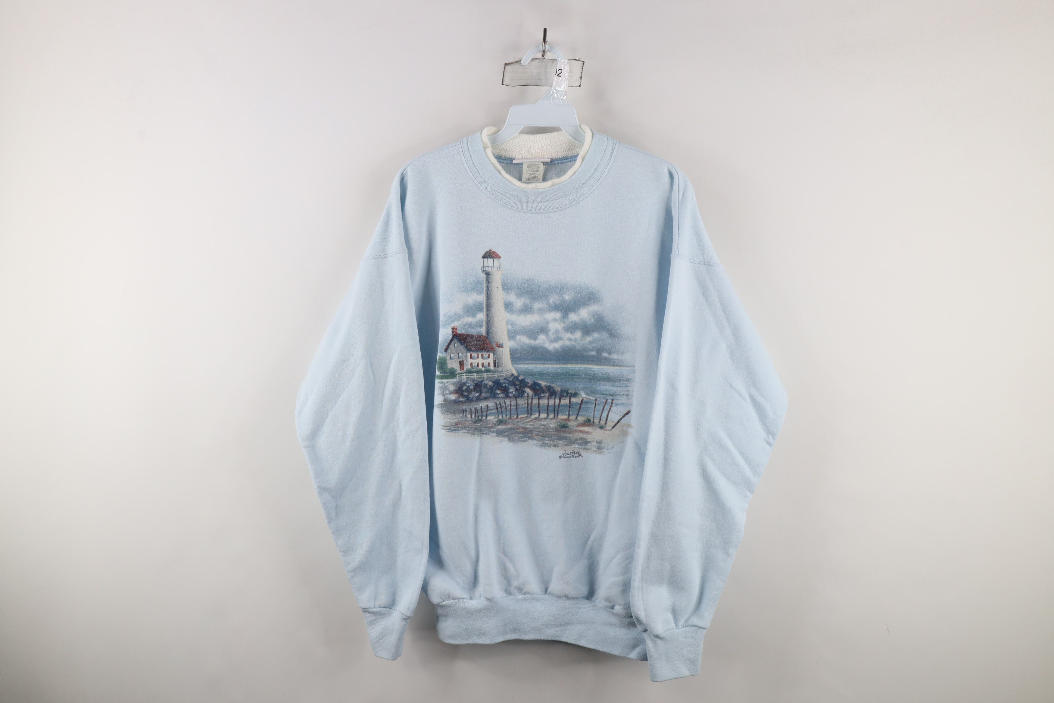 Vintage Vintage 90s Streetwear Beach Lighthouse Crewneck Sweatshirt Size M / US 6-8 / IT 42-44 - 1 Thumbnail