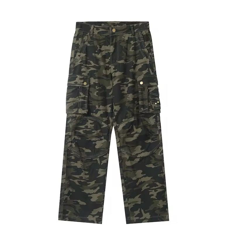 Designer Camouflage flared cargo pattern pants jeans Size US 32 / EU 48 - 6 Thumbnail