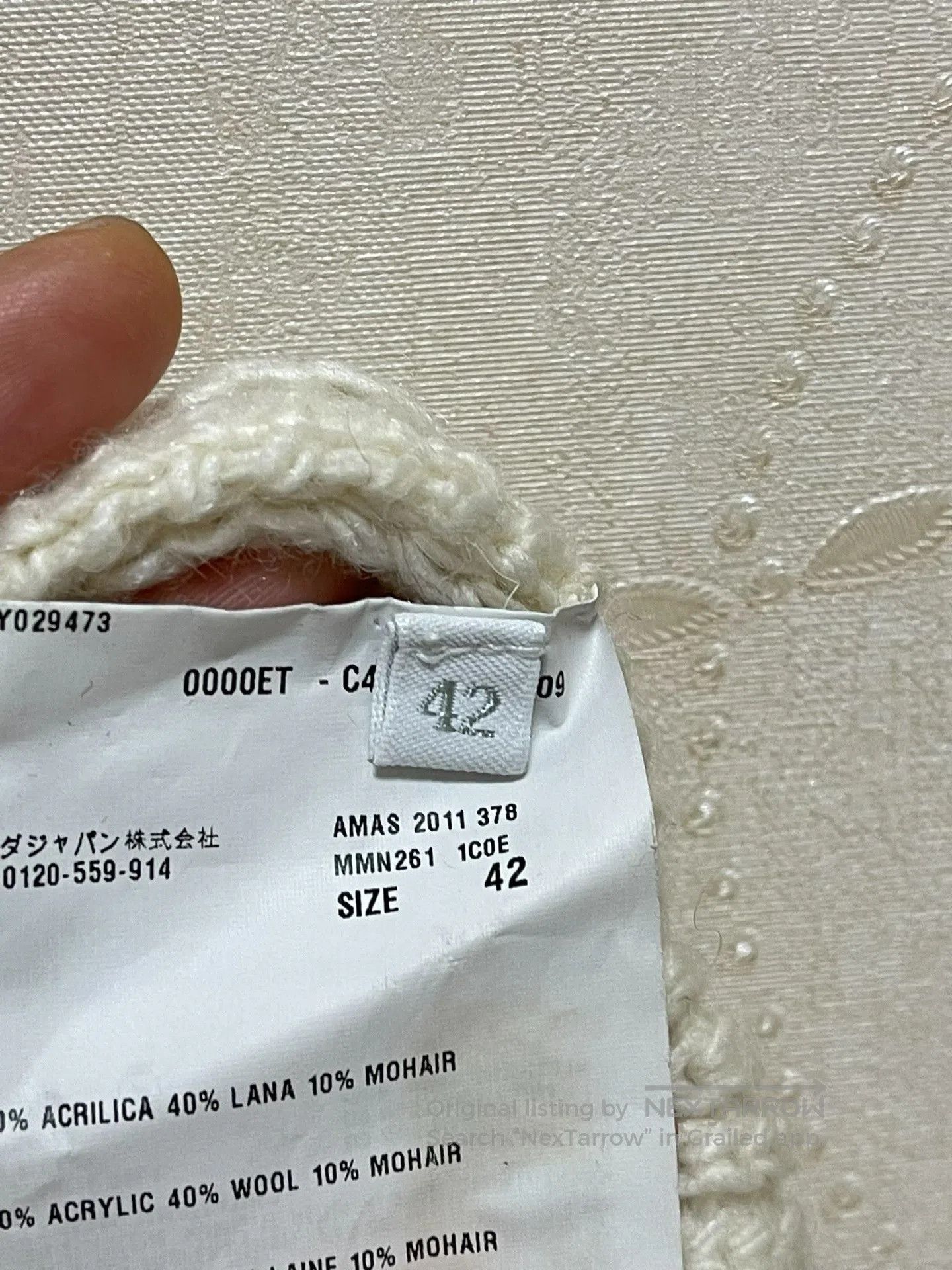 Miu Miu Miu Miu White Wool Mohair Thick-Knit Cardigan. Size M / US 6-8 / IT 42-44 - 5 Thumbnail