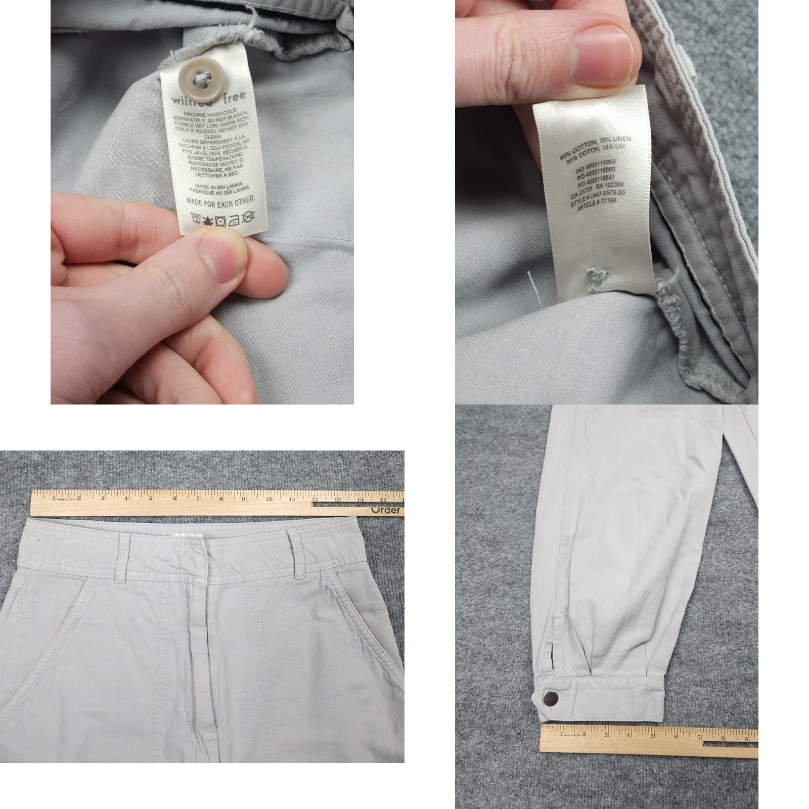 Aritzia Aritzia Wilfred Free High Waist Barrel Pants Ankle Snap Size 4 Gray Linen Blend Pants Women Regular 26in Inseam Tapered Gray Size 27" / US 4 / IT 40 - 8 Thumbnail