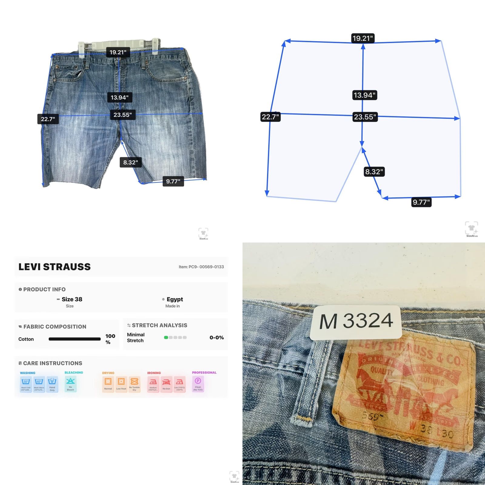 CO Levi Strauss & Co Denim Jean Shorts Mens 38 Blue Bermuda Denim Shorts 8 Inseam Regular Fit Vintage No Size US 38 / EU 54 - 9 Thumbnail